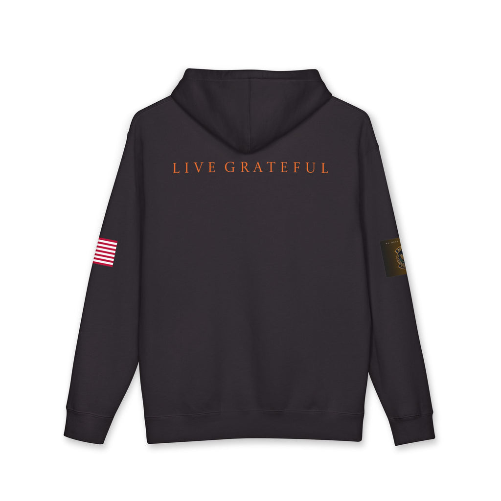 Armed Forces Gold Patch Hoodie — US Flag Sleeve Pullover
