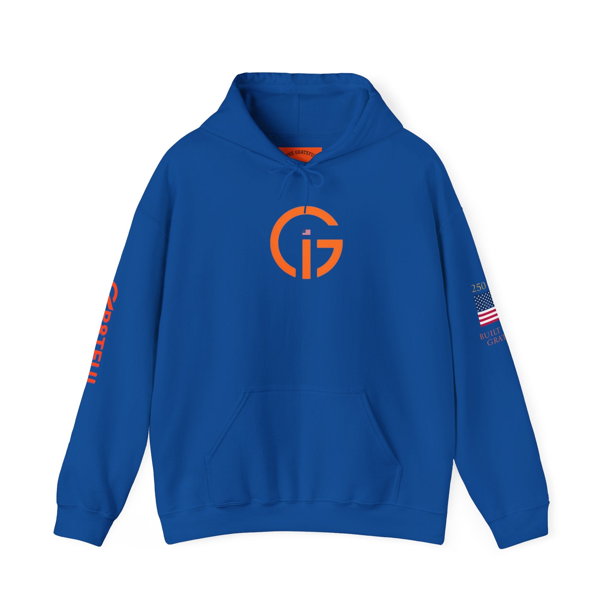 250 Years  American Flag Accent Grateful Hoodie