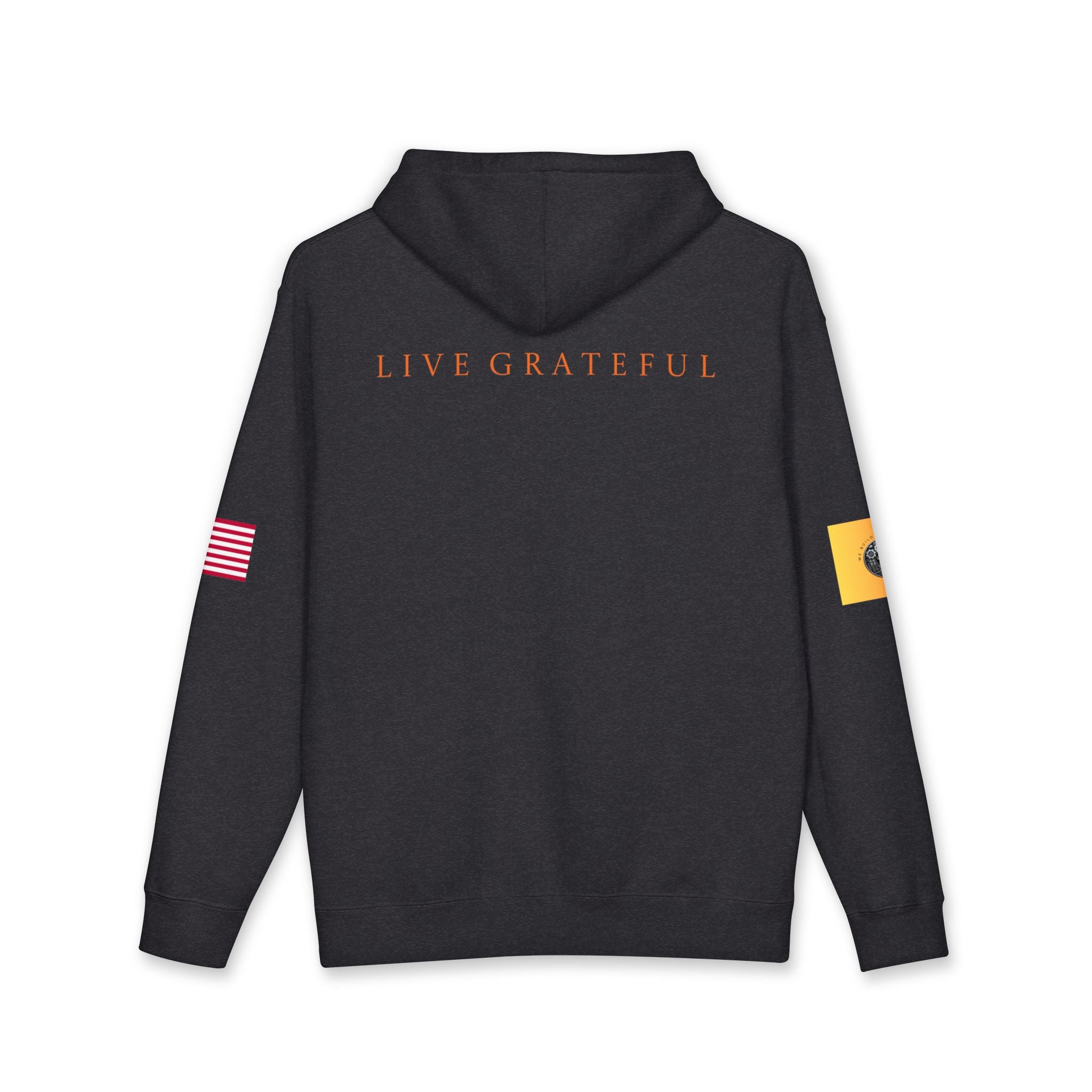 Engineering Gold Patch Hoodie — US Flag Sleeve Pullover