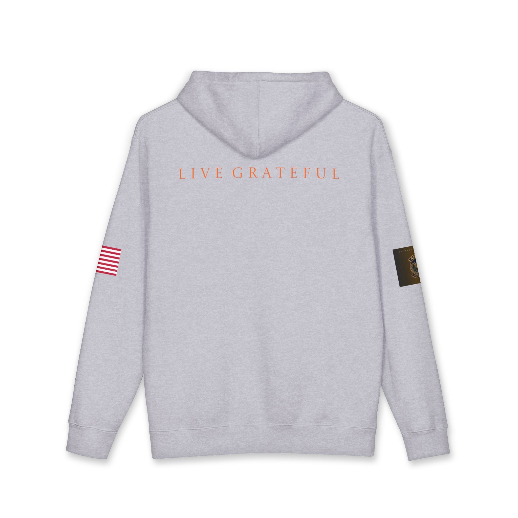 Armed Forces Gold Patch Hoodie — US Flag Sleeve Pullover