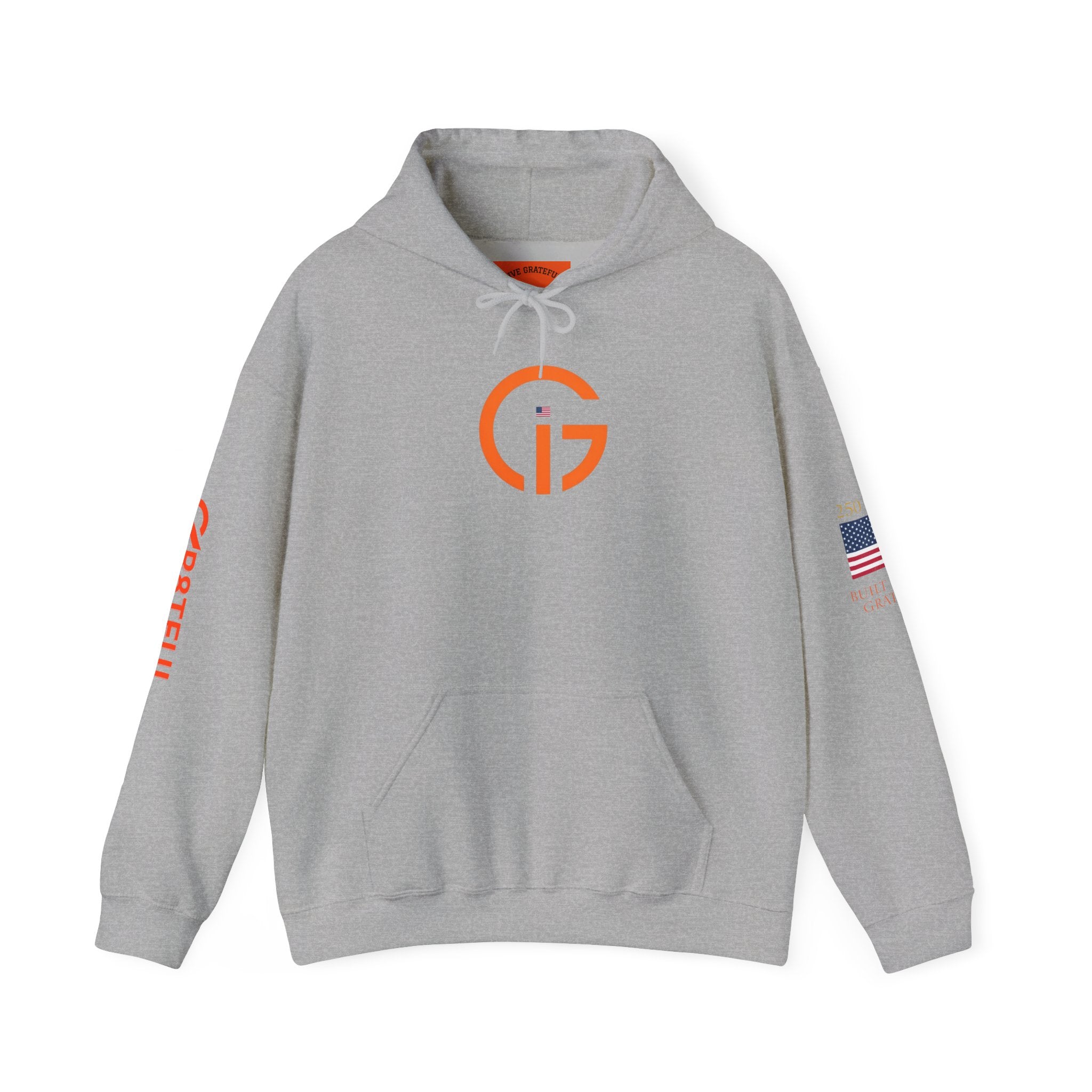 250 Years  American Flag Accent Grateful Hoodie