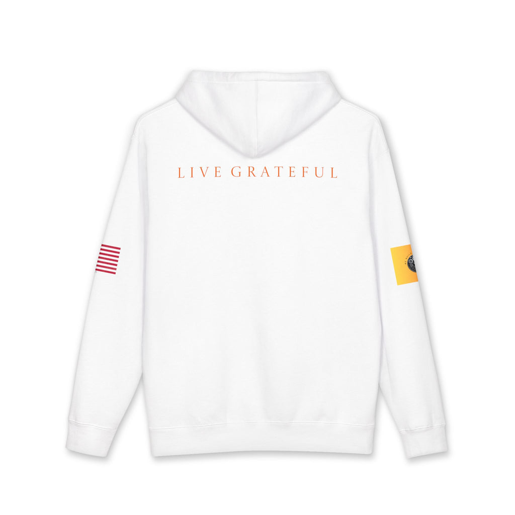 Engineering Gold Patch Hoodie — US Flag Sleeve Pullover
