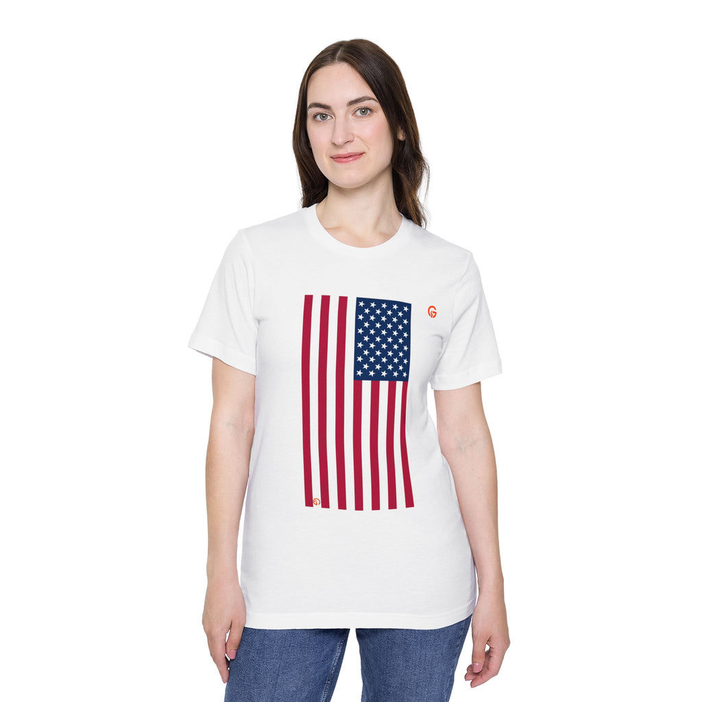 USA Flag T-Shirt – "250 Years Built by the Grateful" Patriotic Tee