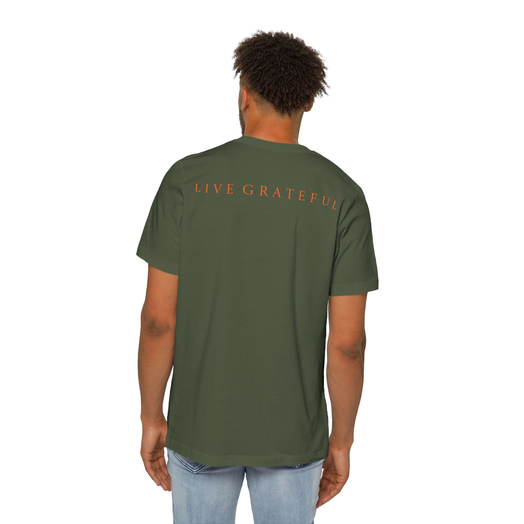 Patriotic Military Emblems T-Shirt — "Live Grateful" USA-Made Tee