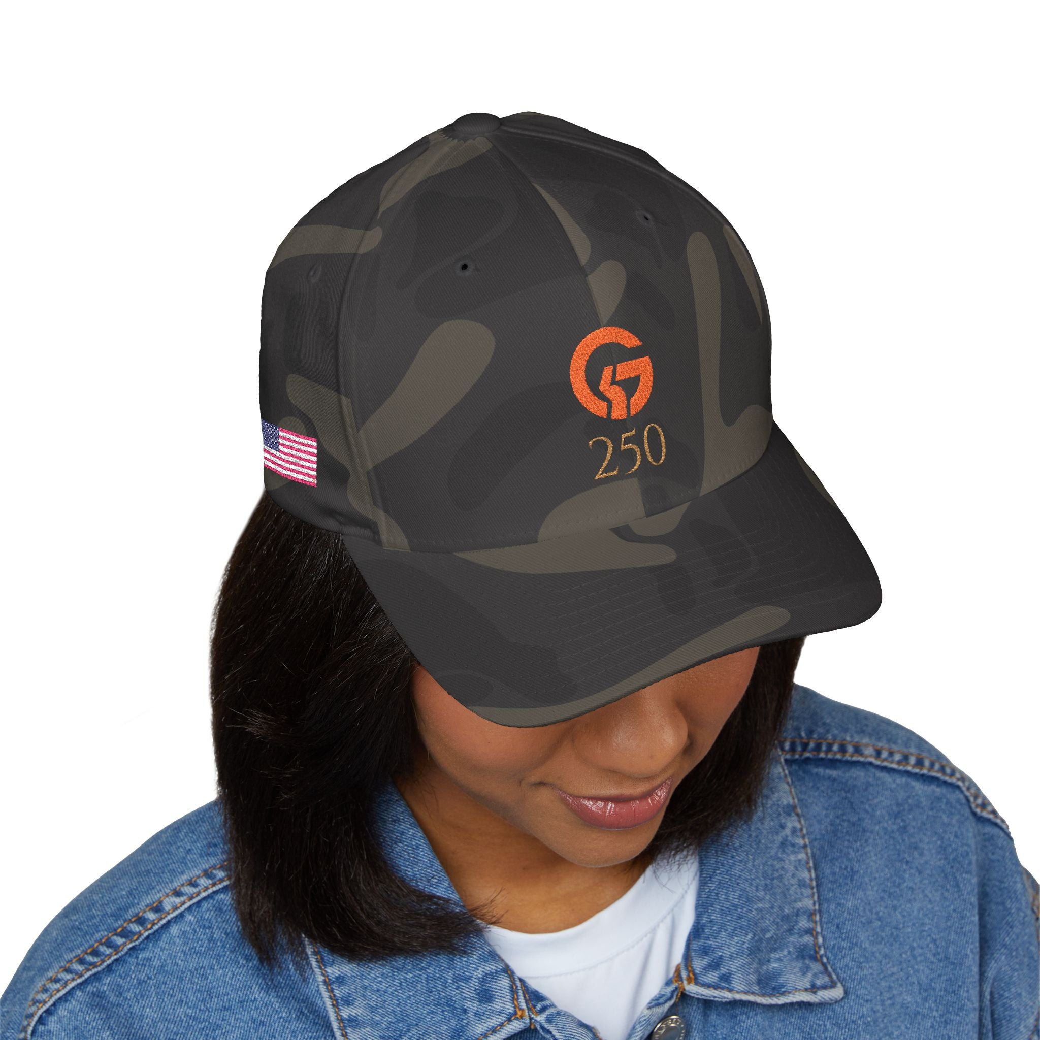 Embroidered 'Grateful G 250' Logo Cap — Structured Closed-Back Hat