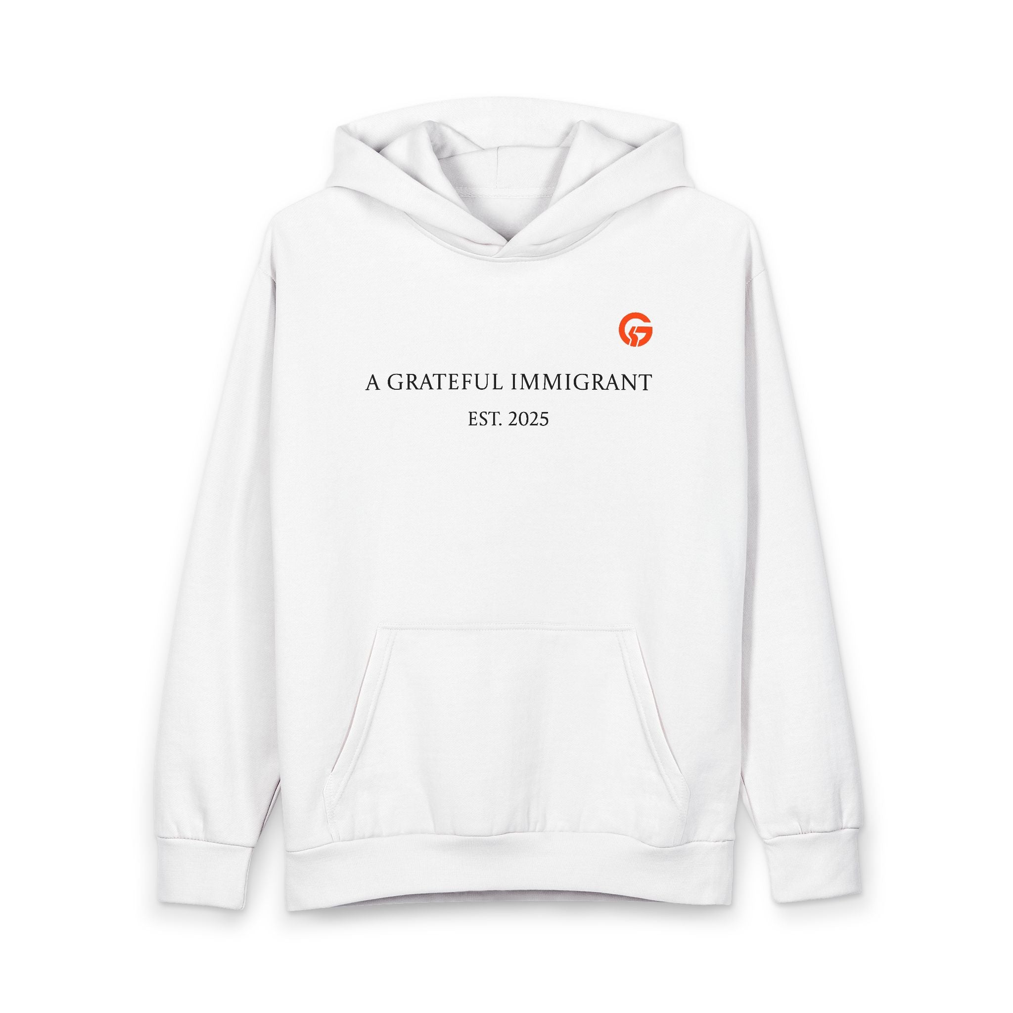 A Grateful Immigrant Hoodie — "Live Grateful" Pullover