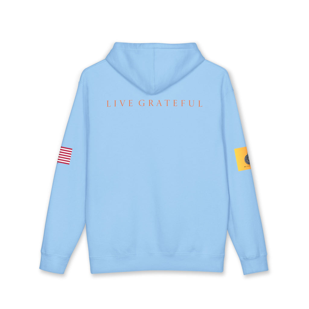 Hotel and Restaurant Gold Patch Hoodie — US Flag Sleeve Pullover