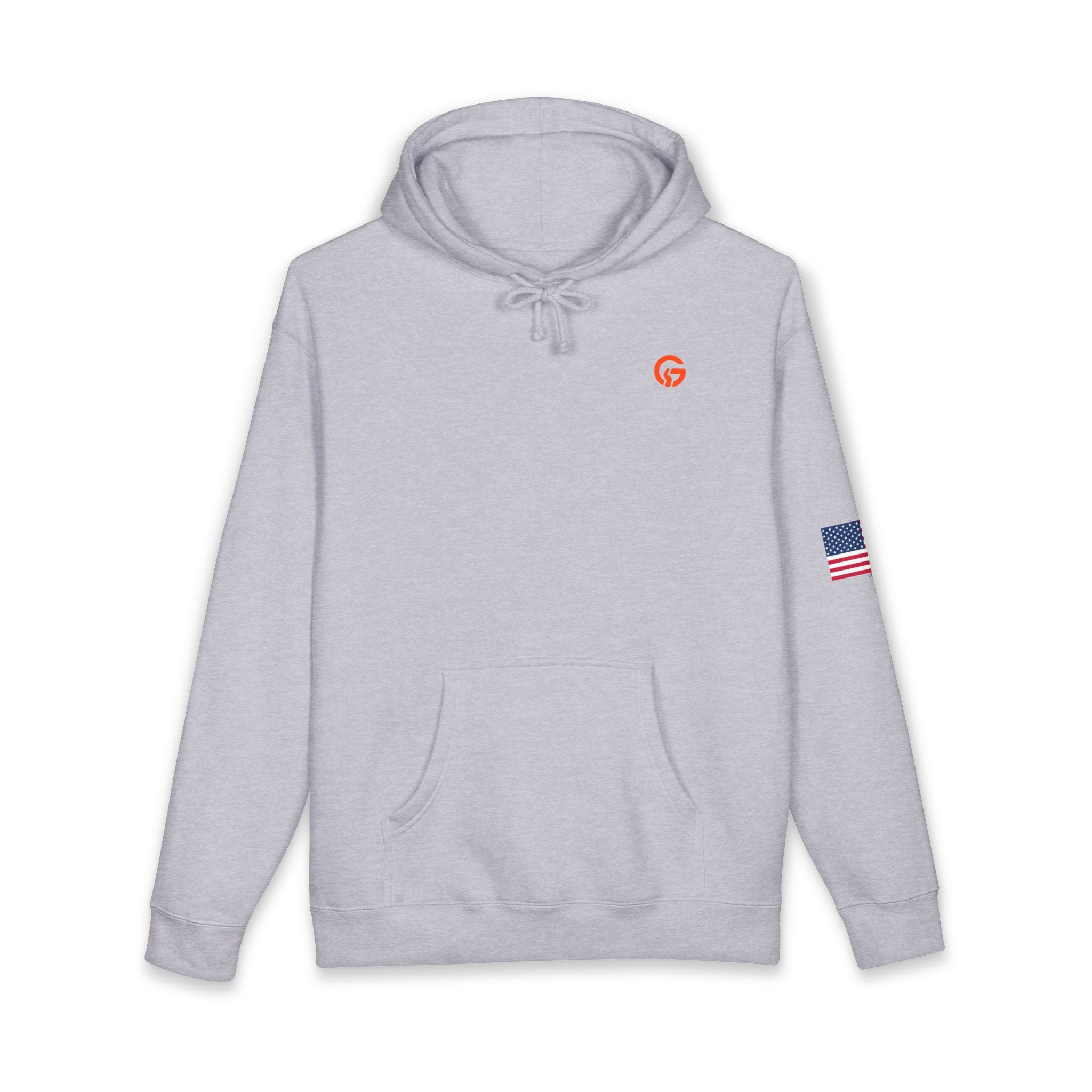 Grateful Life Hoodie — "Live Grateful" Lightweight Pullover with American Flag Sleeve