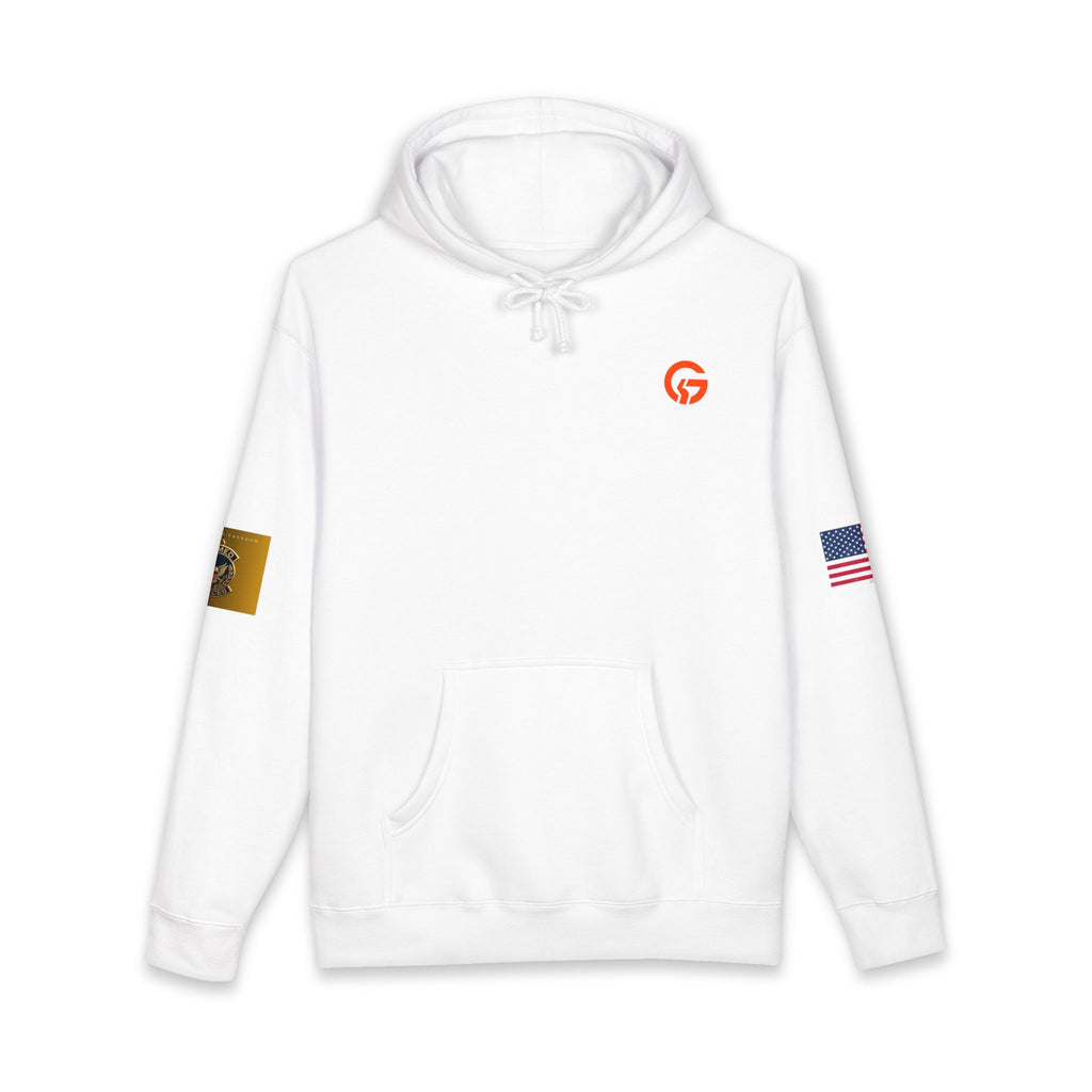 Armed Forces Gold Patch Hoodie — US Flag Sleeve Pullover