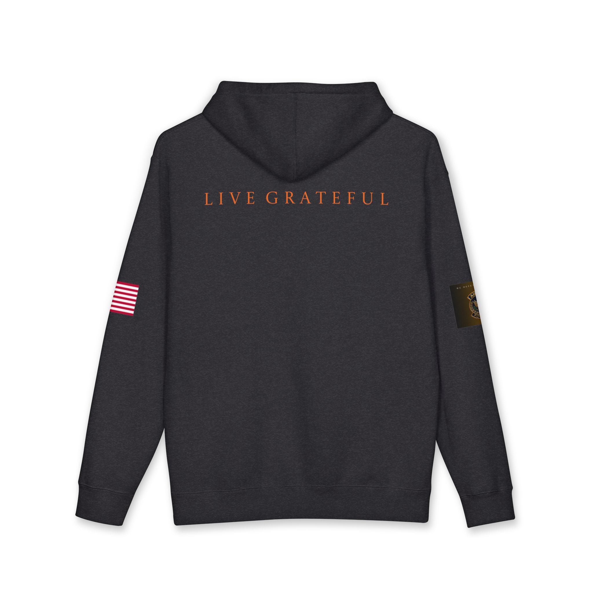 Armed Forces Gold Patch Hoodie — US Flag Sleeve Pullover