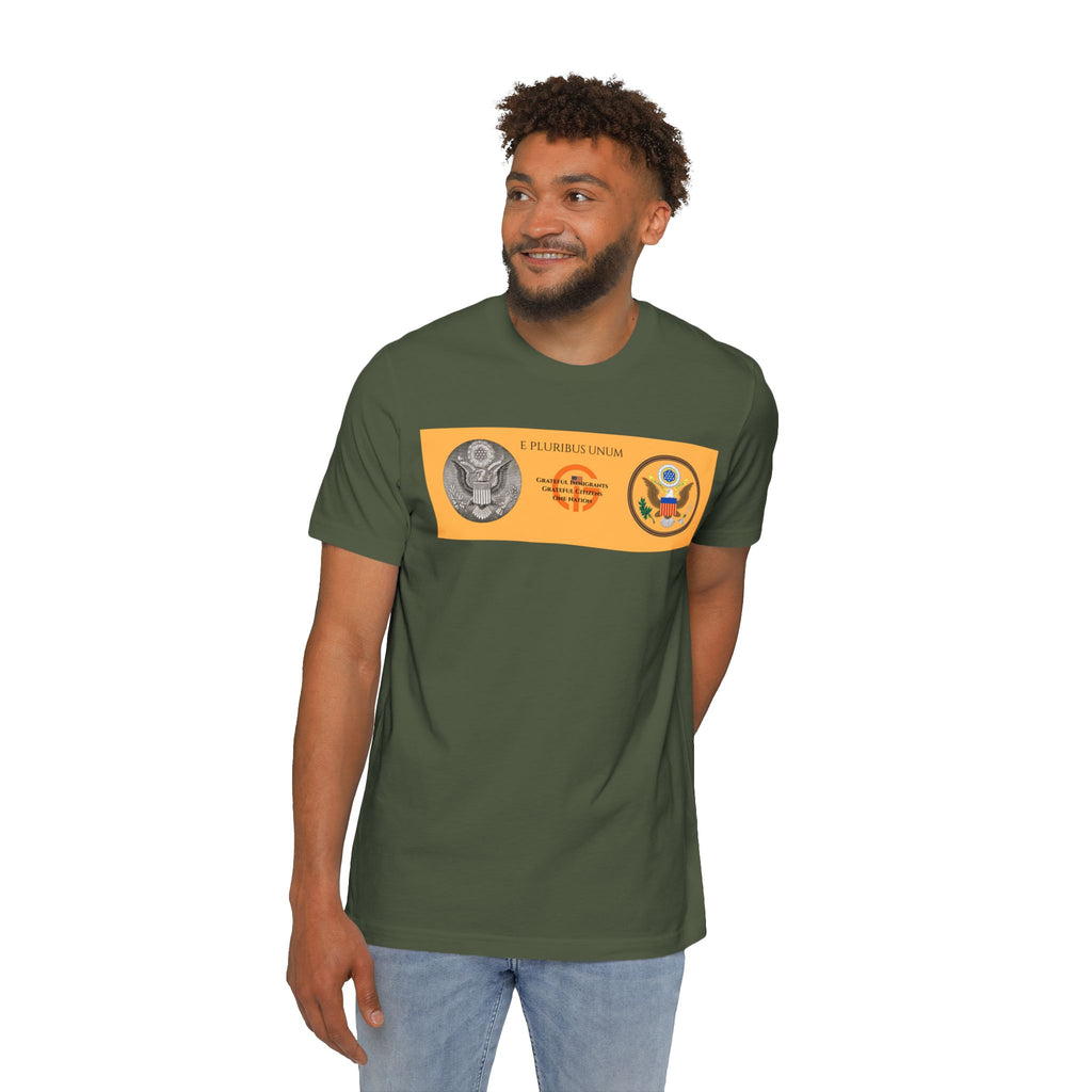 Patriotic Military Emblems T-Shirt — "Live Grateful" USA-Made Tee