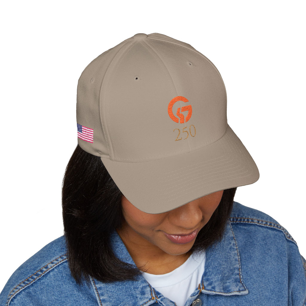 Embroidered 'Grateful G 250' Logo Cap — Structured Closed-Back Hat