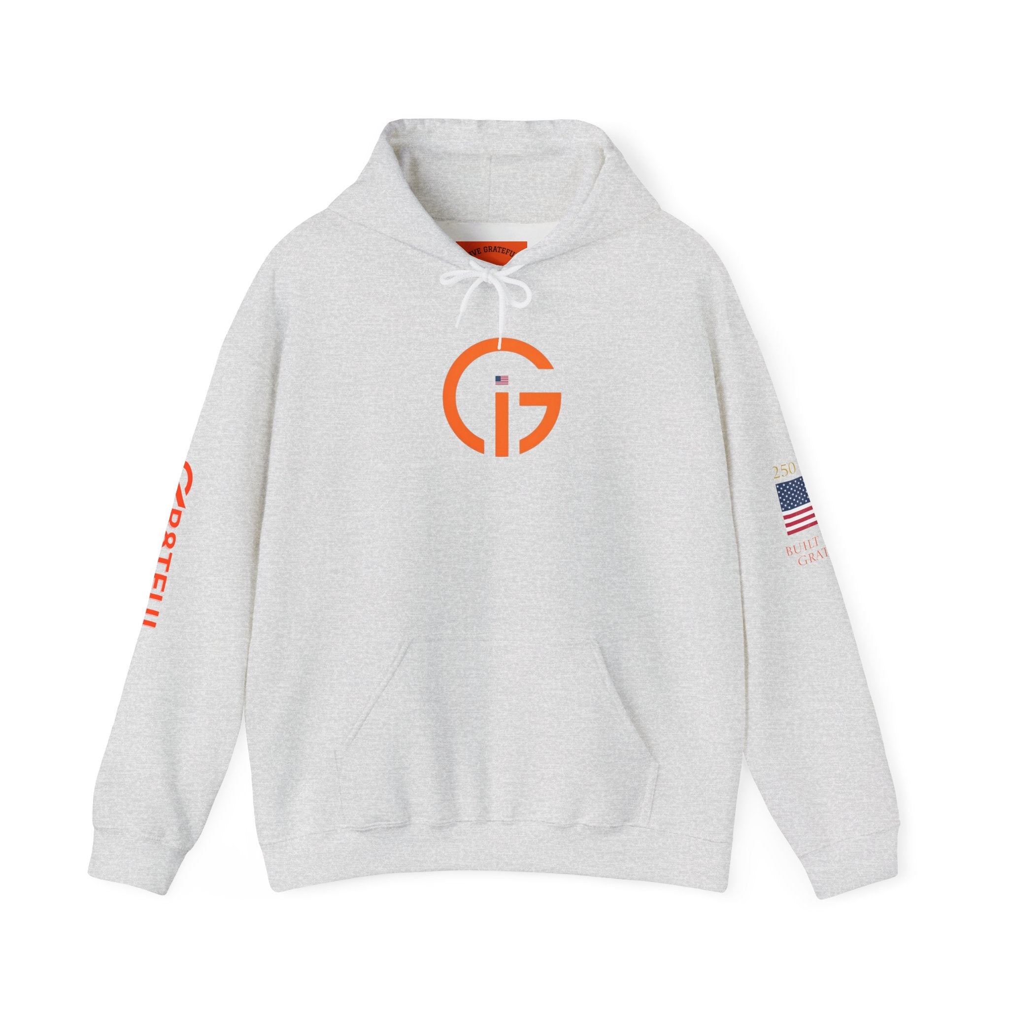 250 Years  American Flag Accent Grateful Hoodie
