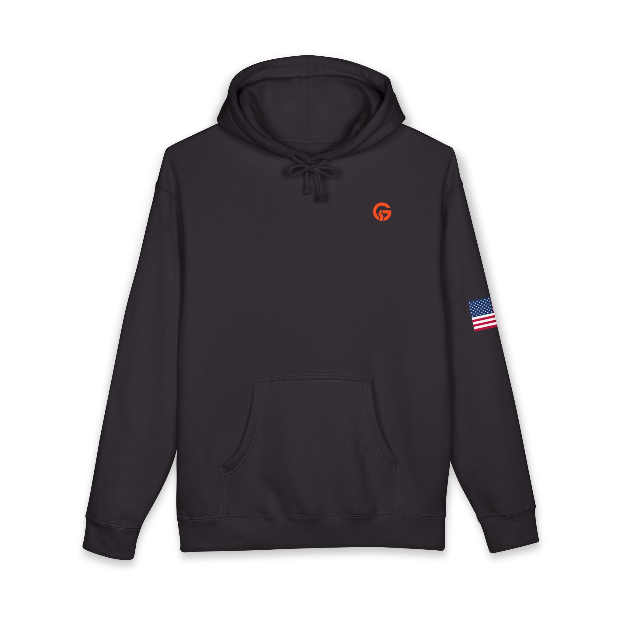 Grateful Life Hoodie — "Live Grateful" Lightweight Pullover with American Flag Sleeve