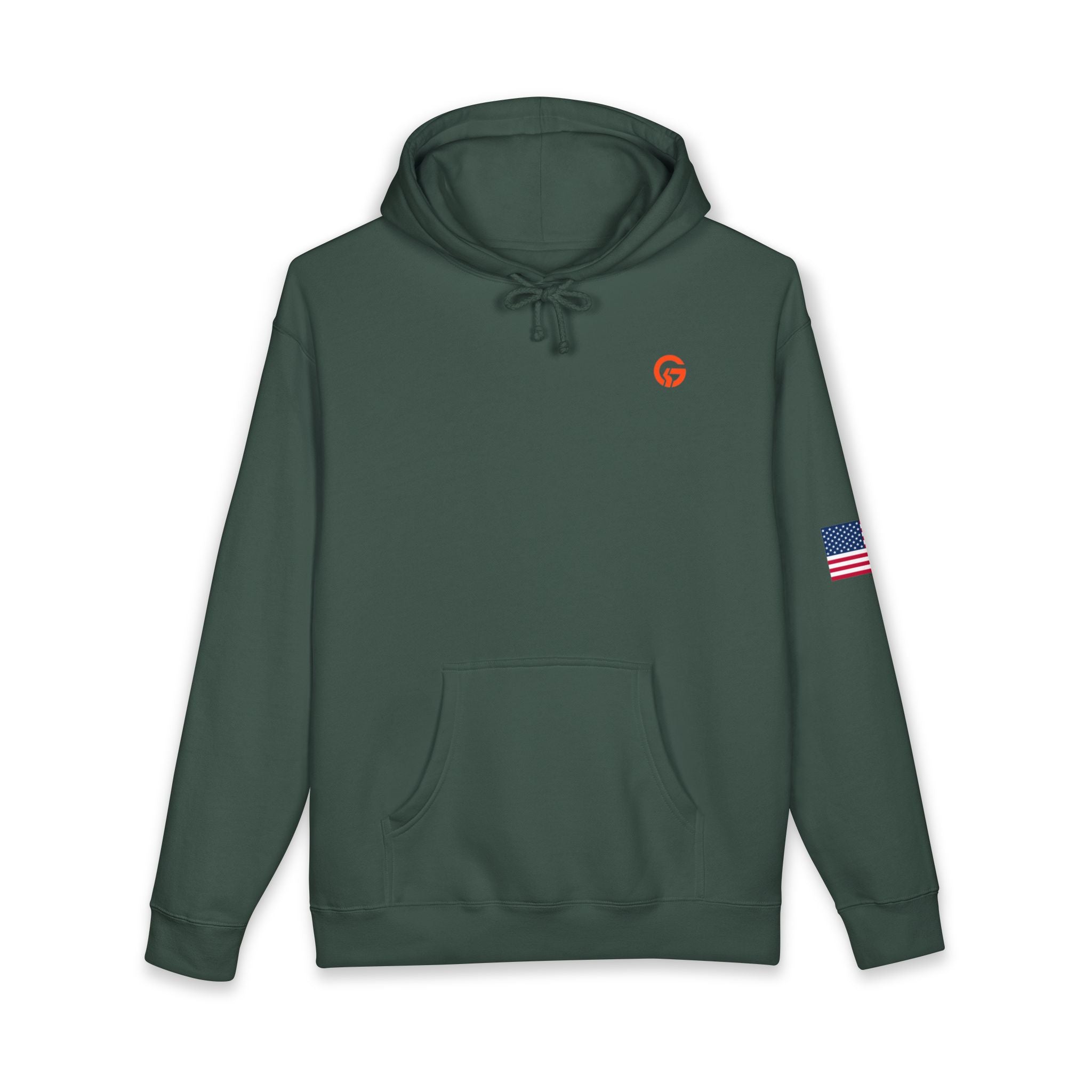 Grateful Life Hoodie — "Live Grateful" Lightweight Pullover with American Flag Sleeve