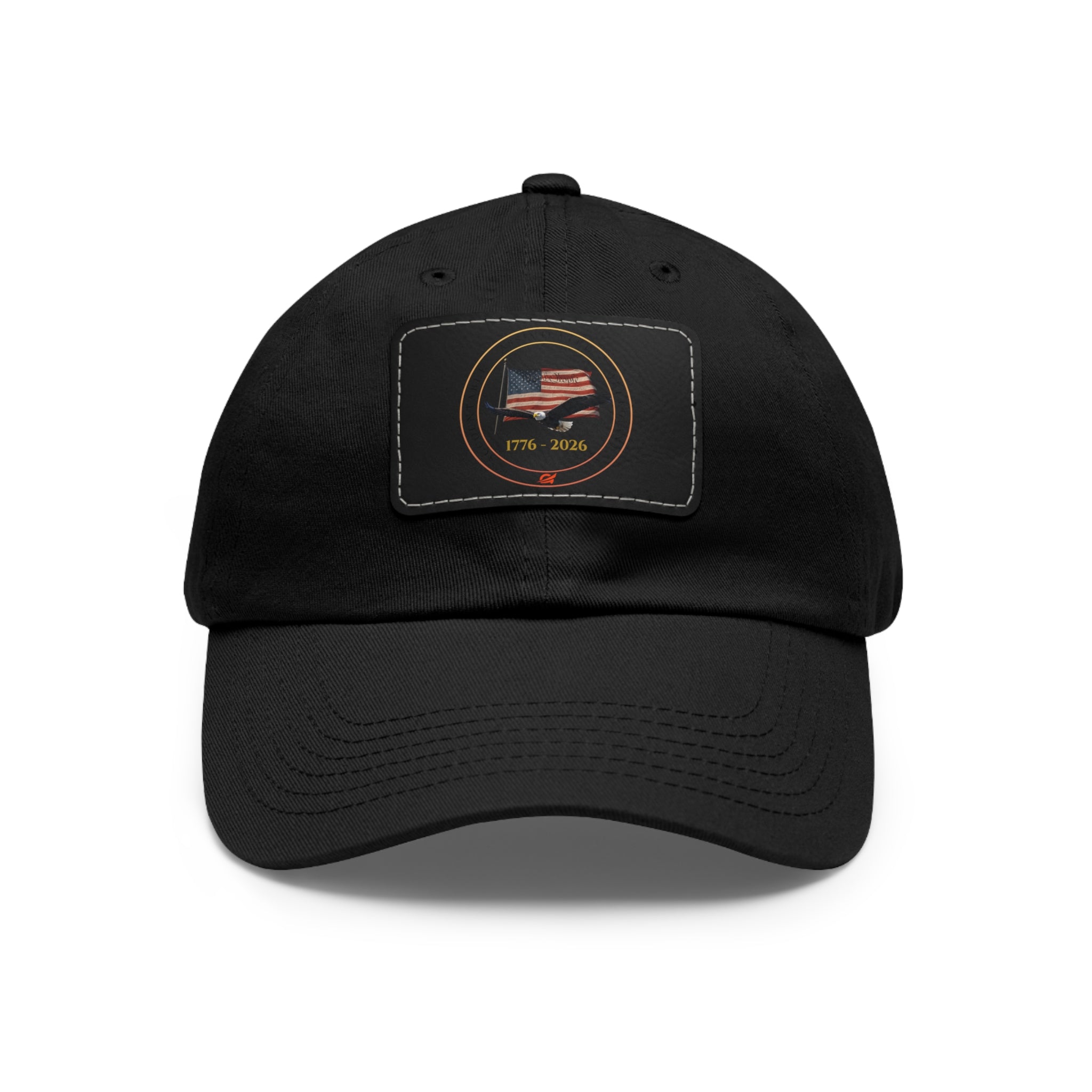 250 Grateful American Flag Leather Patch Dad Hat — Vintage Patriotic Baseball Cap