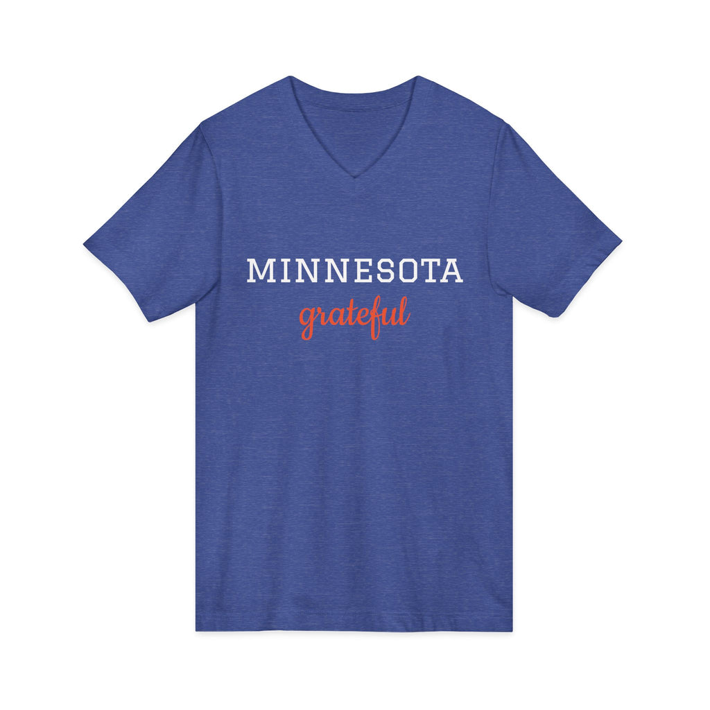 Minnesota Grateful V-Neck Tee — State Pride Casual Shirt