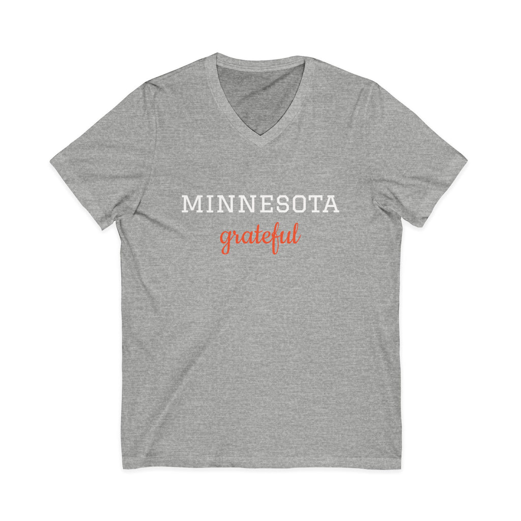 Minnesota Grateful V-Neck Tee — State Pride Casual Shirt