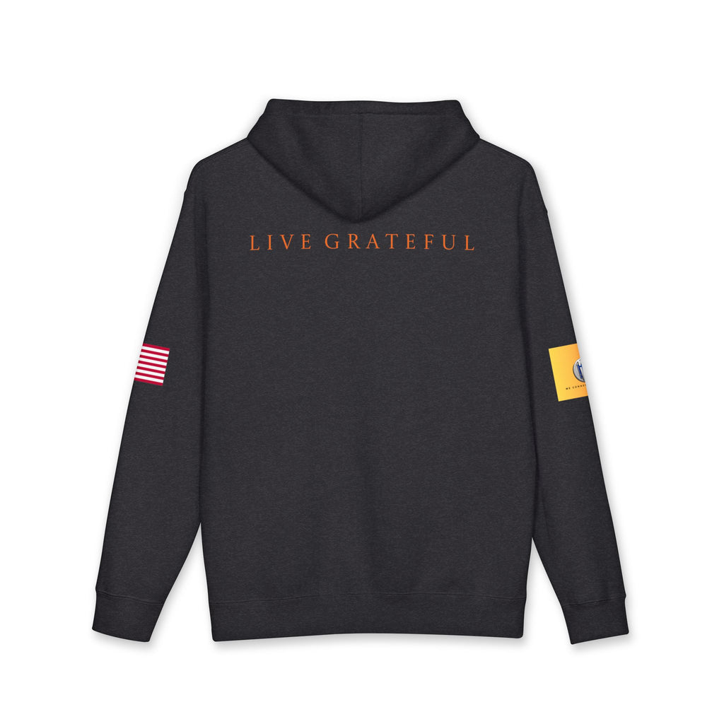 AI and or IT Gold Patch Hoodie — US Flag Sleeve Pullover