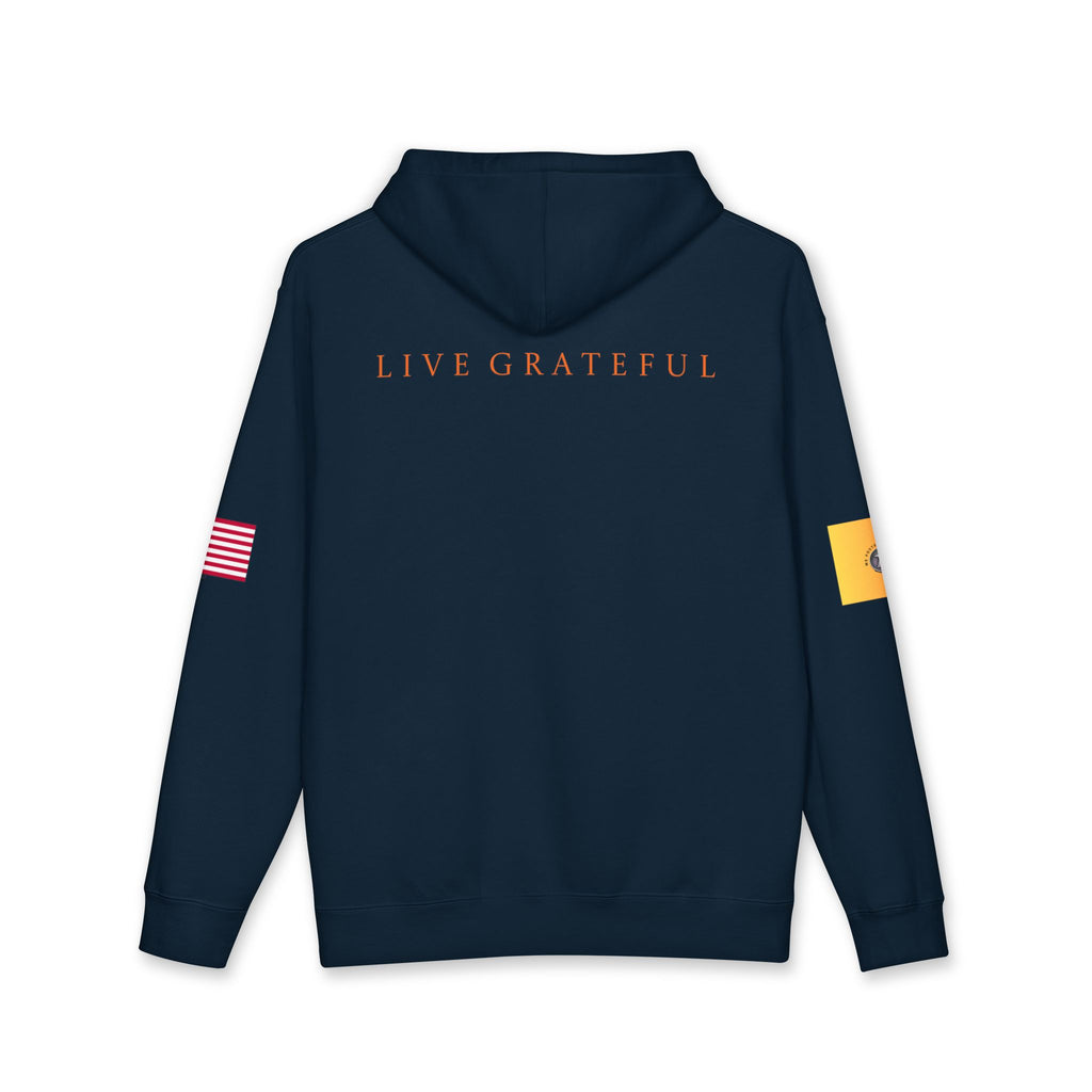 Education Gold Patch Hoodie — US Flag Sleeve Pullover