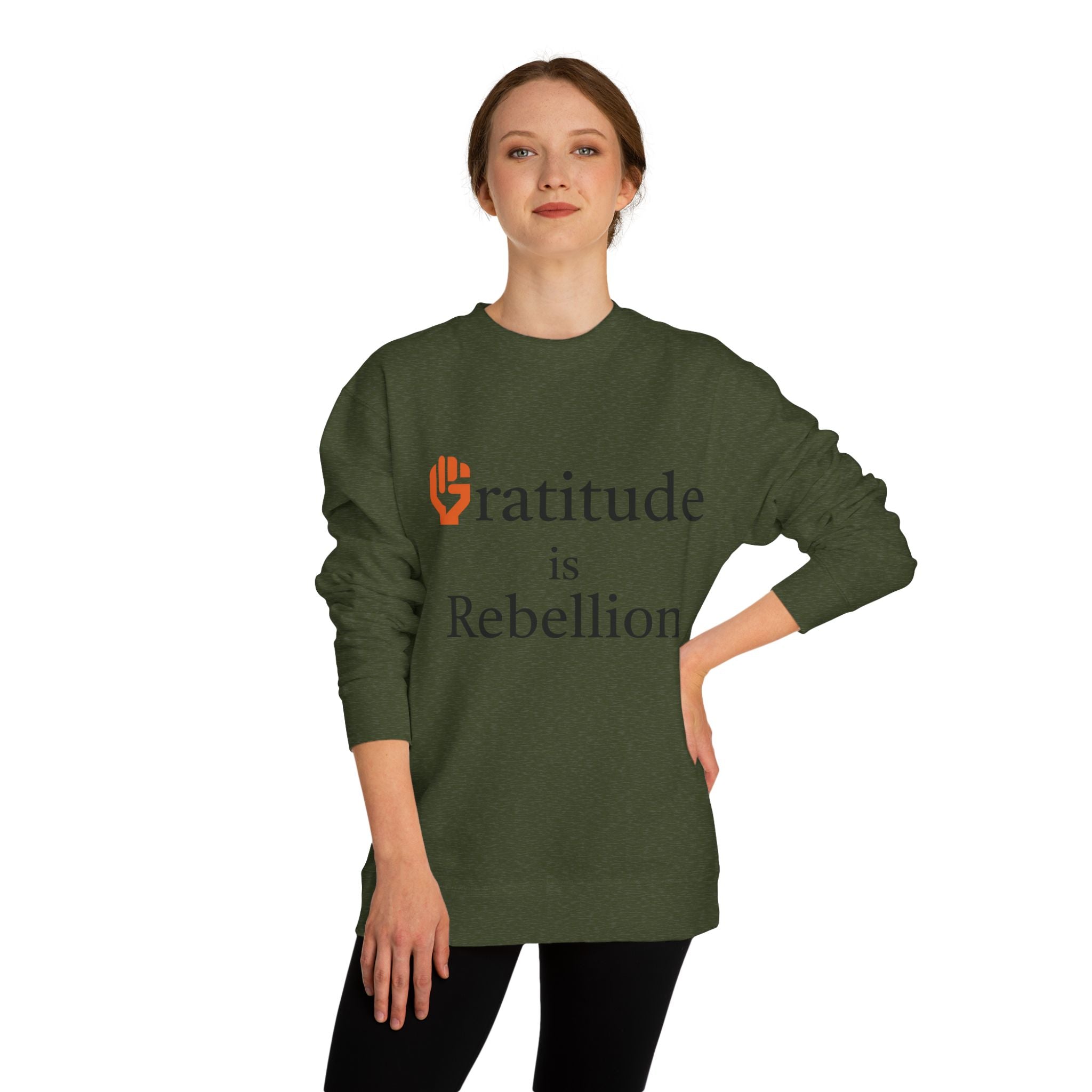 Fist Gratitude Is Rebellion Sweatshirt — "Live Grateful" Crewneck