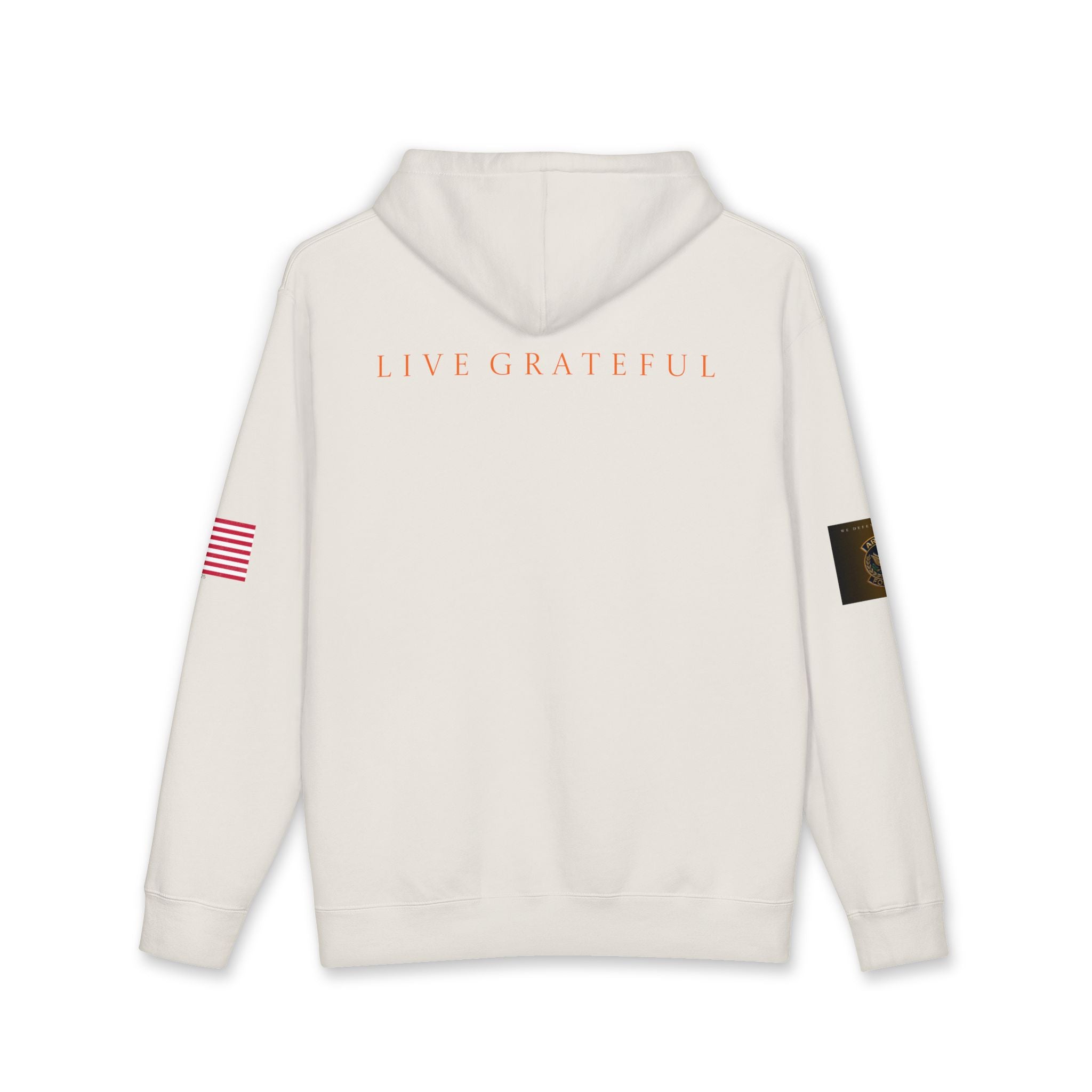 Armed Forces Gold Patch Hoodie — US Flag Sleeve Pullover