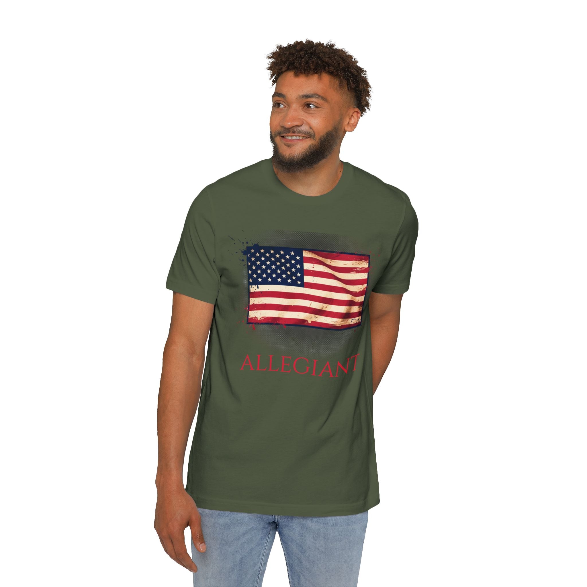 Allegiant Flag T-Shirt — Vintage American Flag Graphic Tee