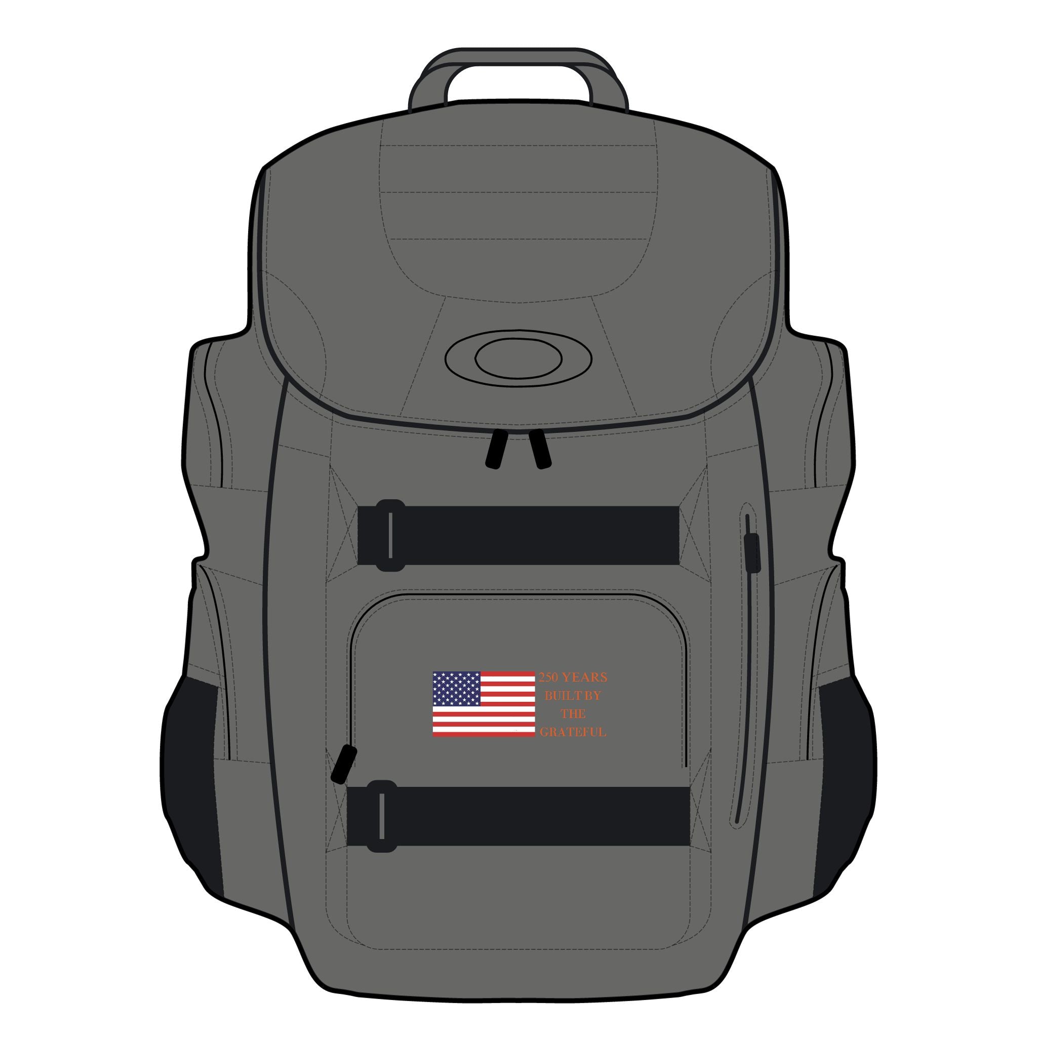 250 Grateful Tactical Backpack — American Flag Patch, Durable Everyday & Travel Pack
