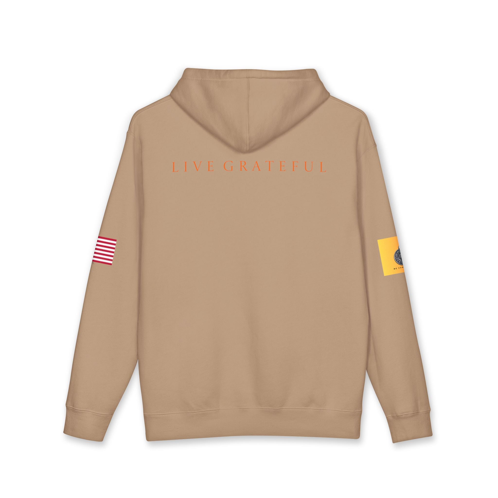 Hotel and Restaurant Gold Patch Hoodie — US Flag Sleeve Pullover