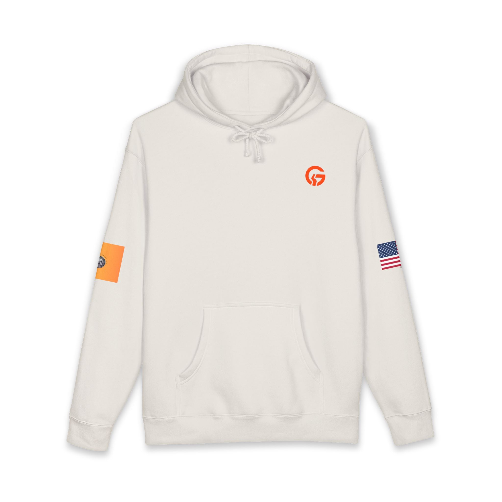 Education Gold Patch Hoodie — US Flag Sleeve Pullover
