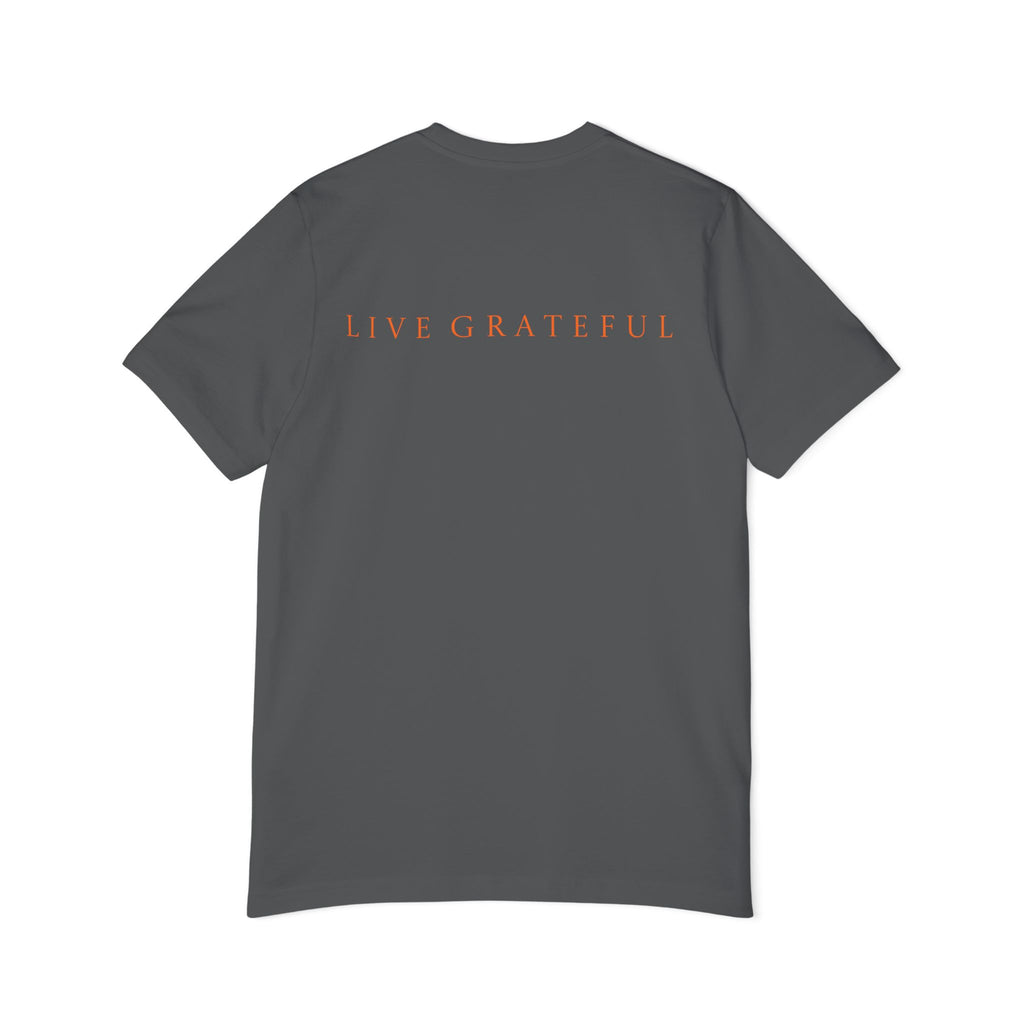 Patriotic USA Map T-Shirt — "250" Flag Design with “Live Grateful” Back