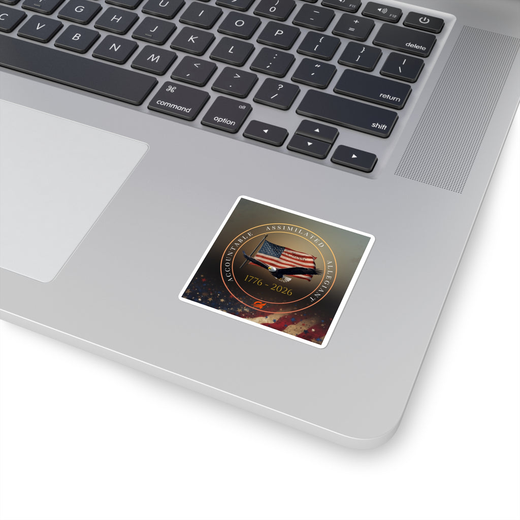 250 Grateful Patriotic Eagle Flag 1776–2026 Commemorative Sticker