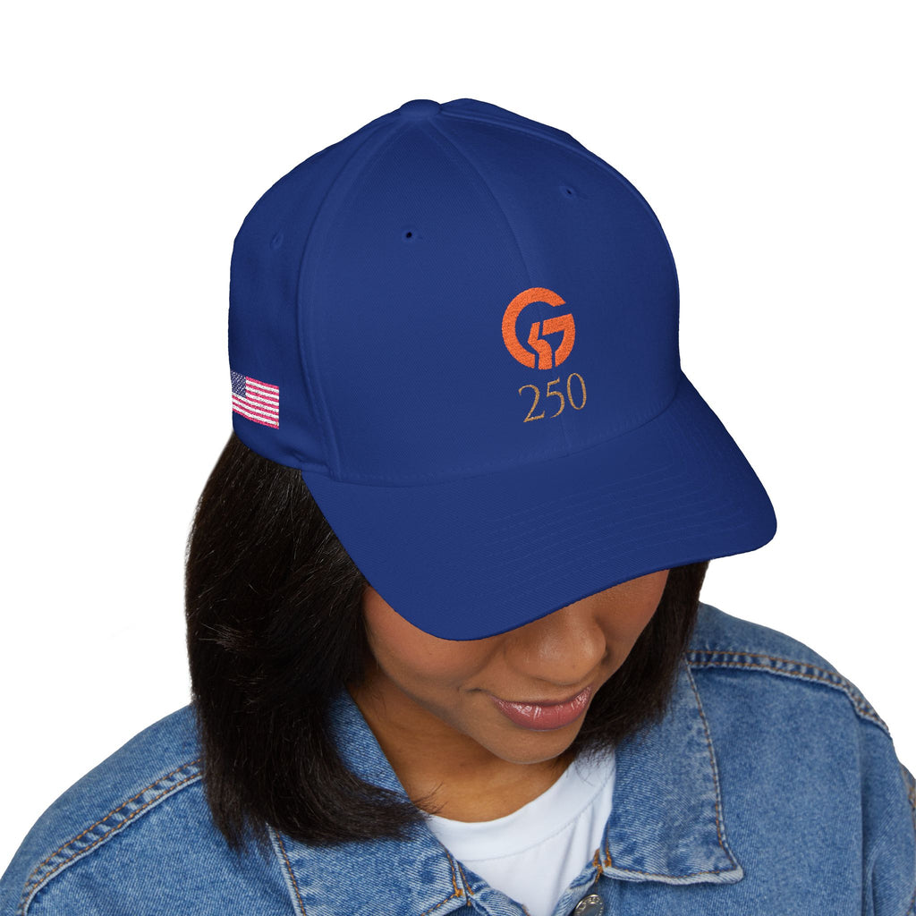 Embroidered 'Grateful G 250' Logo Cap — Structured Closed-Back Hat