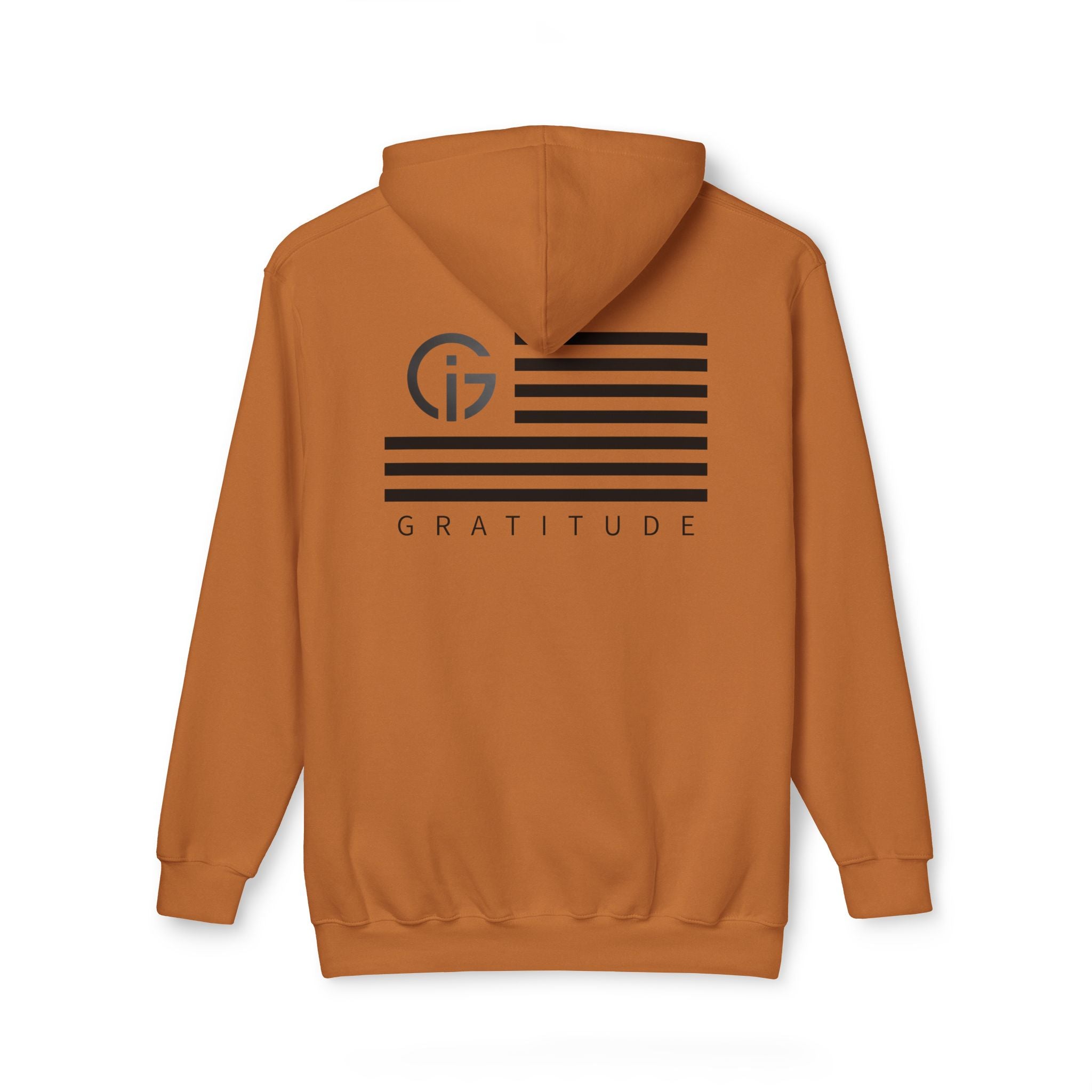 250 Years of Gratitude Flag Hoodie — Minimalist White Hooded Sweatshirt