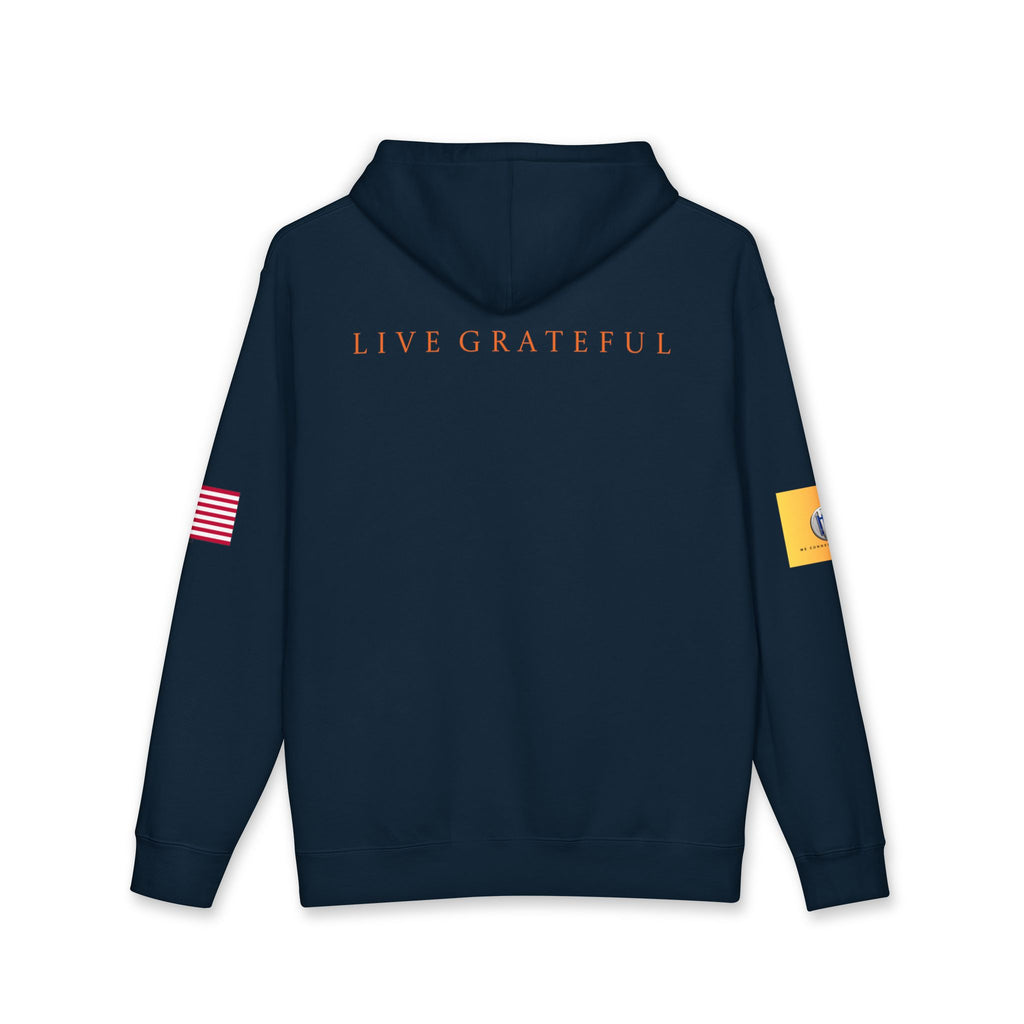 AI and or IT Gold Patch Hoodie — US Flag Sleeve Pullover