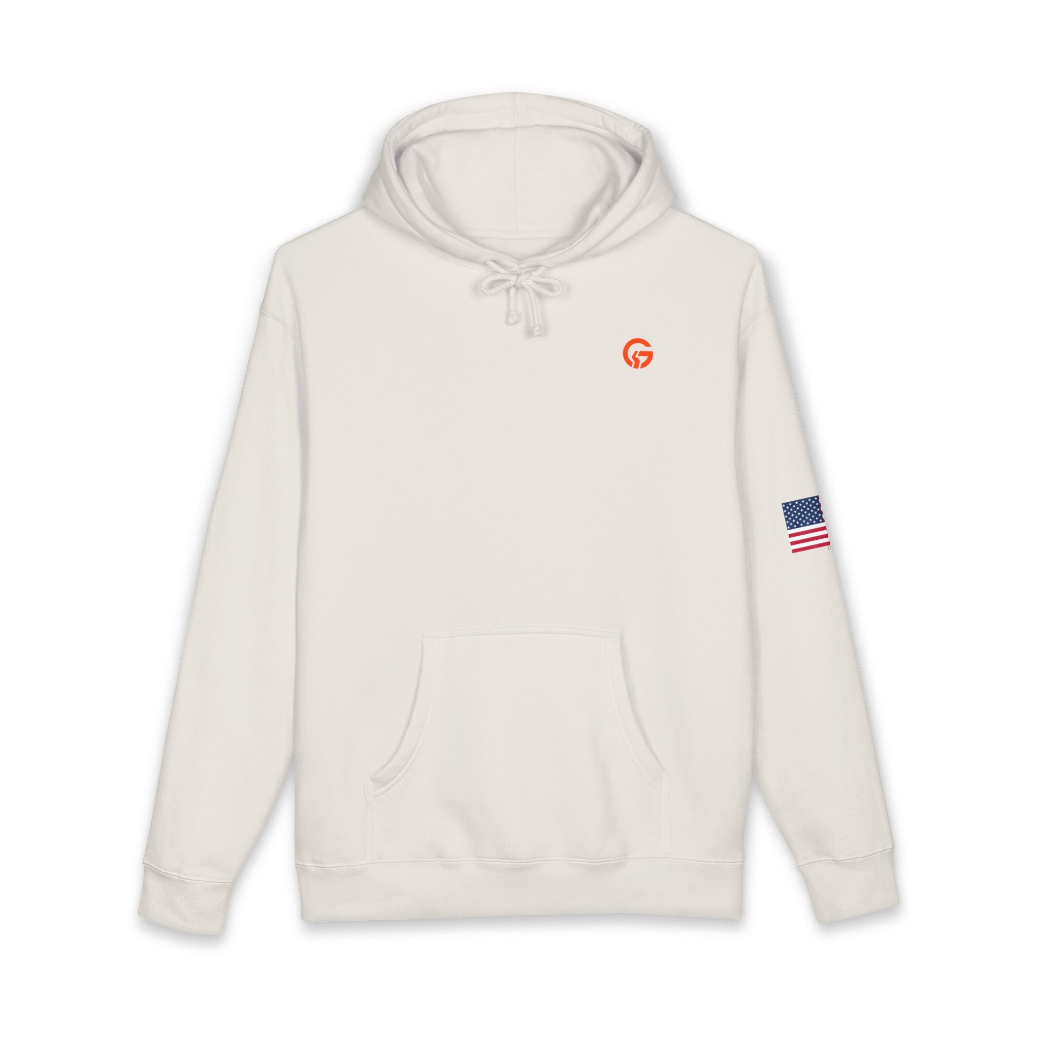 Grateful Life Hoodie — "Live Grateful" Lightweight Pullover with American Flag Sleeve