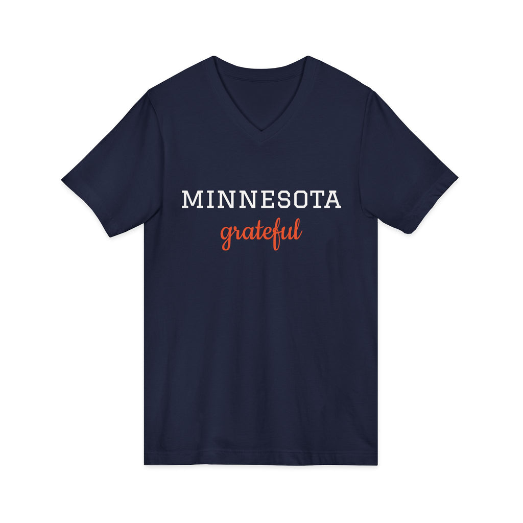 Minnesota Grateful V-Neck Tee — State Pride Casual Shirt