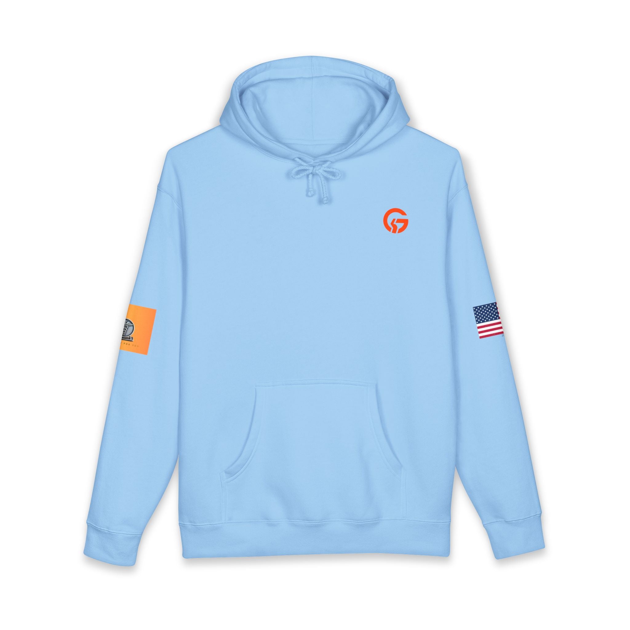 Healthcare Gold Patch Hoodie — US Flag Sleeve Pullover