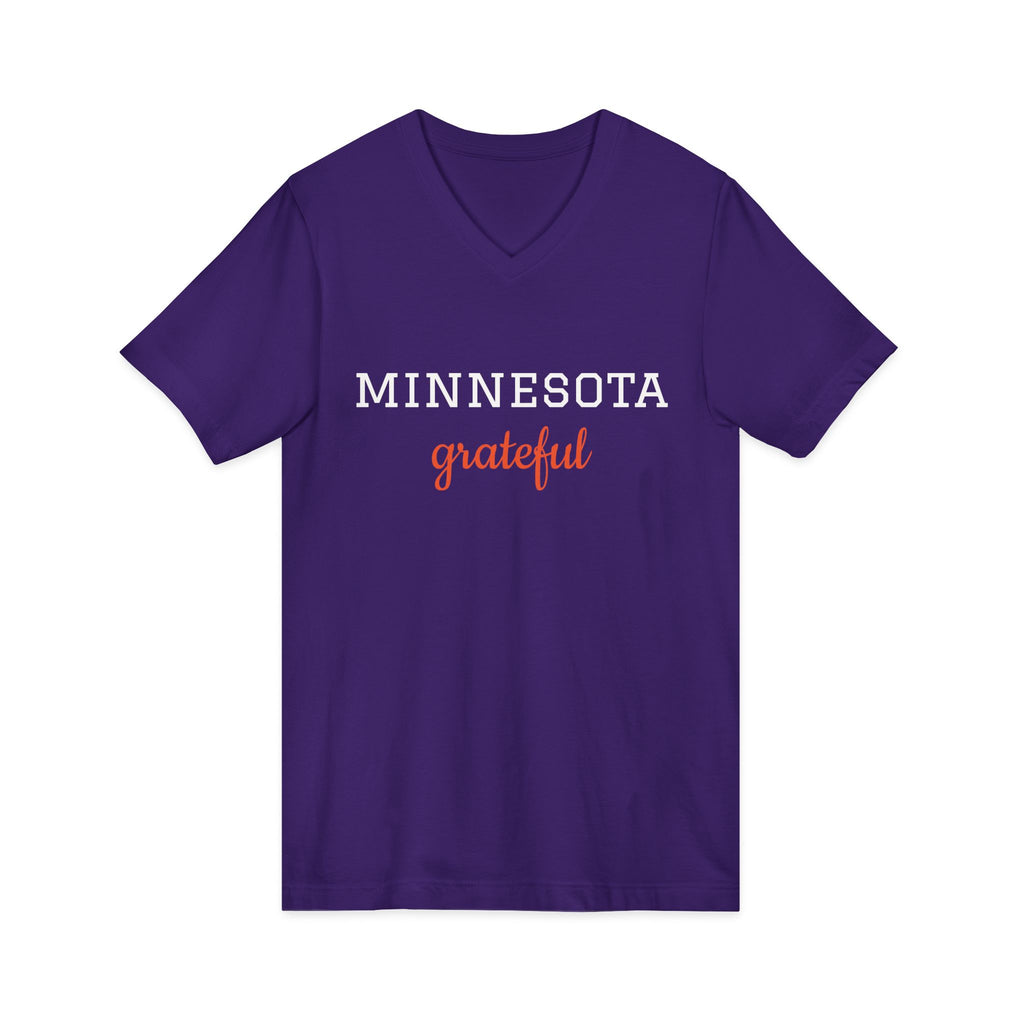 Minnesota Grateful V-Neck Tee — State Pride Casual Shirt