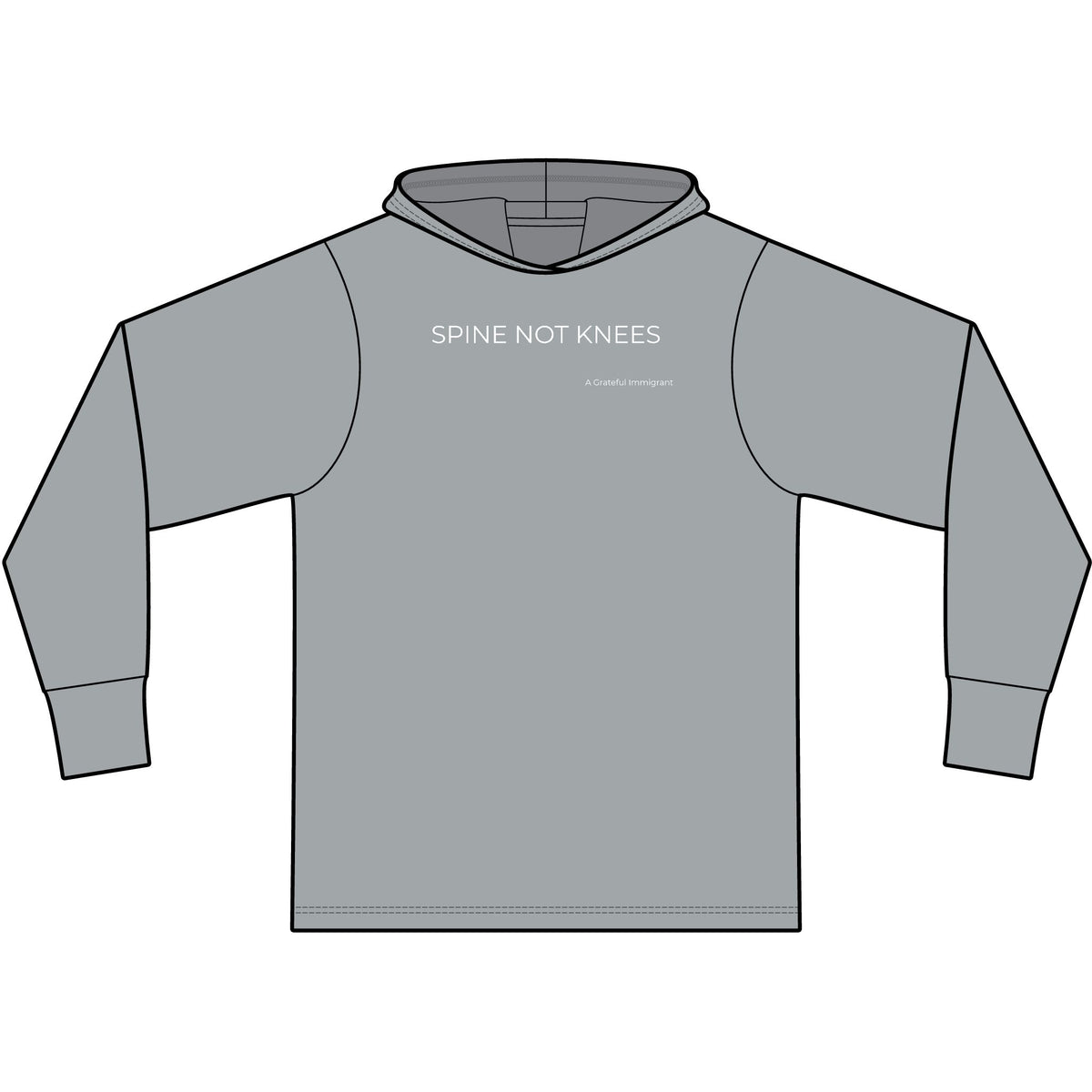 Unisex Cotton Long Sleeve Hooded Spine Not Knees T-Shirt