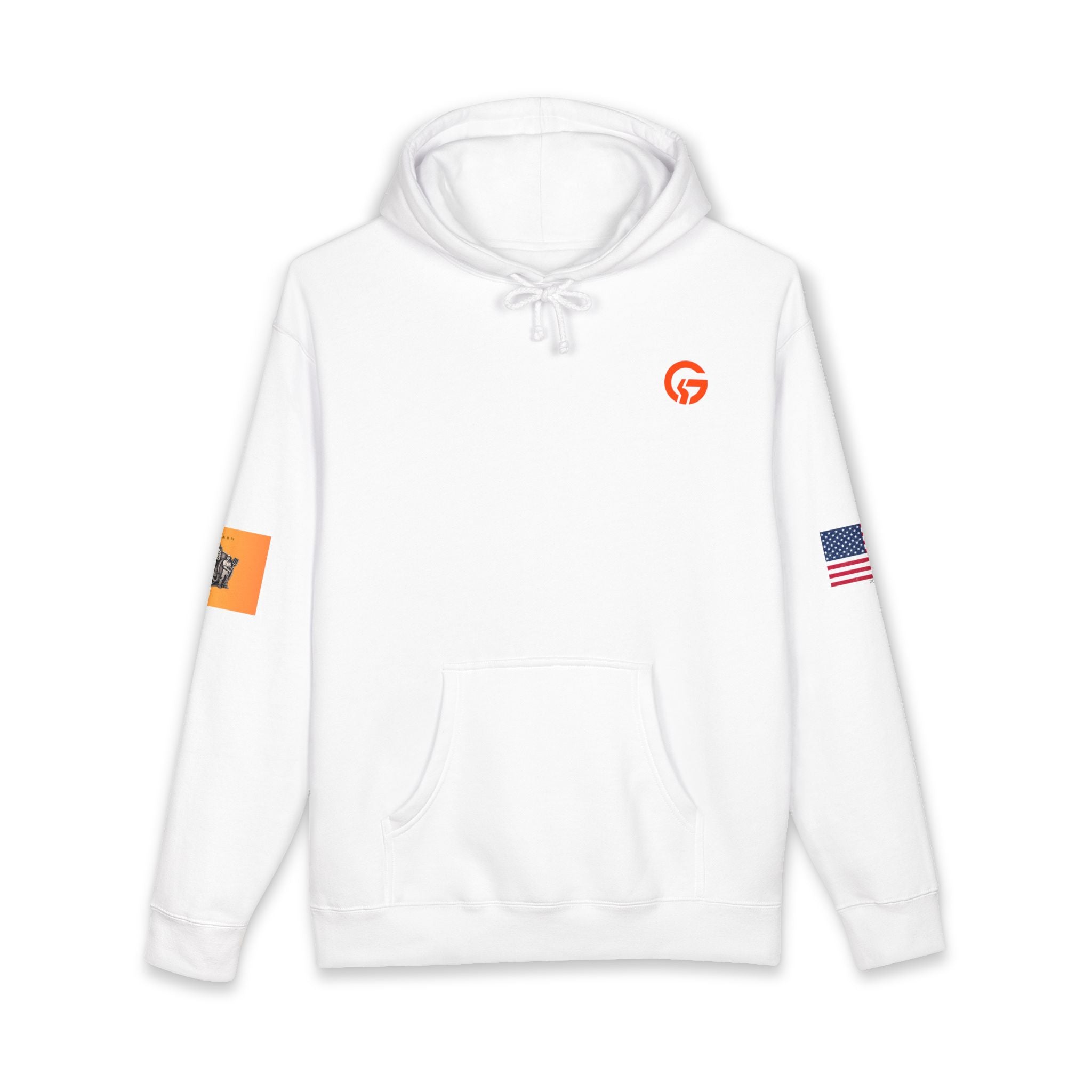 Agriculture Gold Patch Hoodie — US Flag Sleeve Pullover