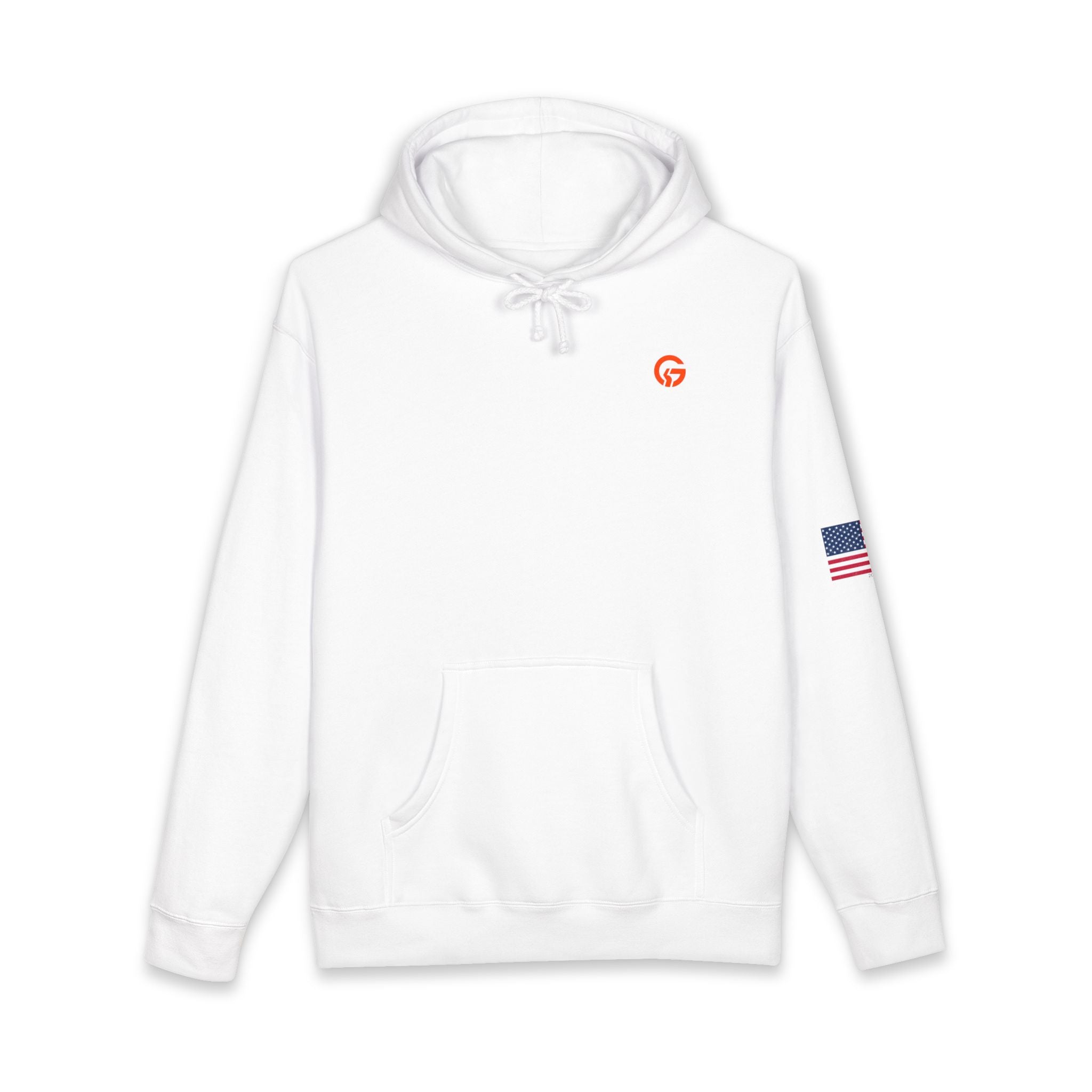 Grateful Life Hoodie — "Live Grateful" Lightweight Pullover with American Flag Sleeve