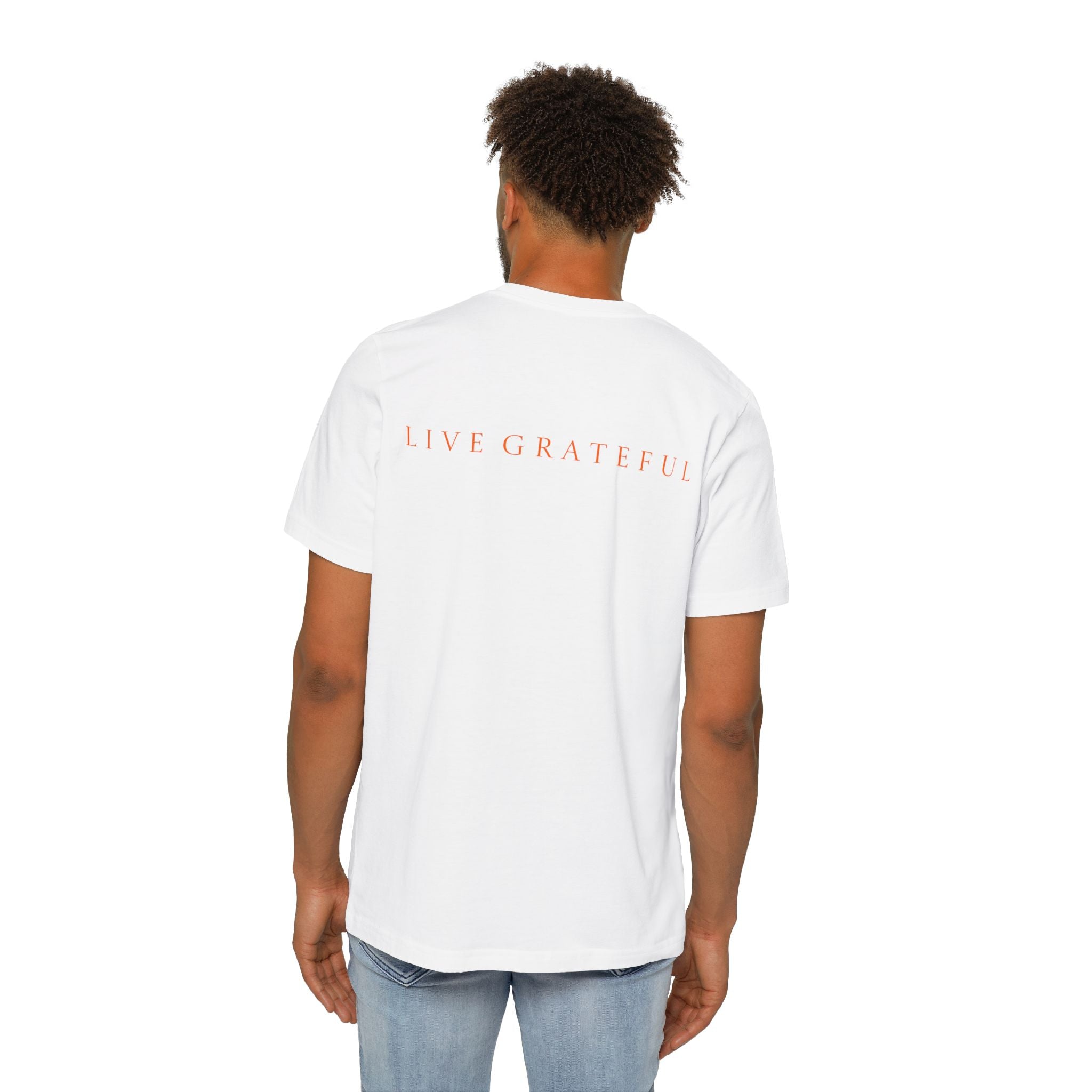 Patriotic USA Map T-Shirt — "250" Flag Design with “Live Grateful” Back