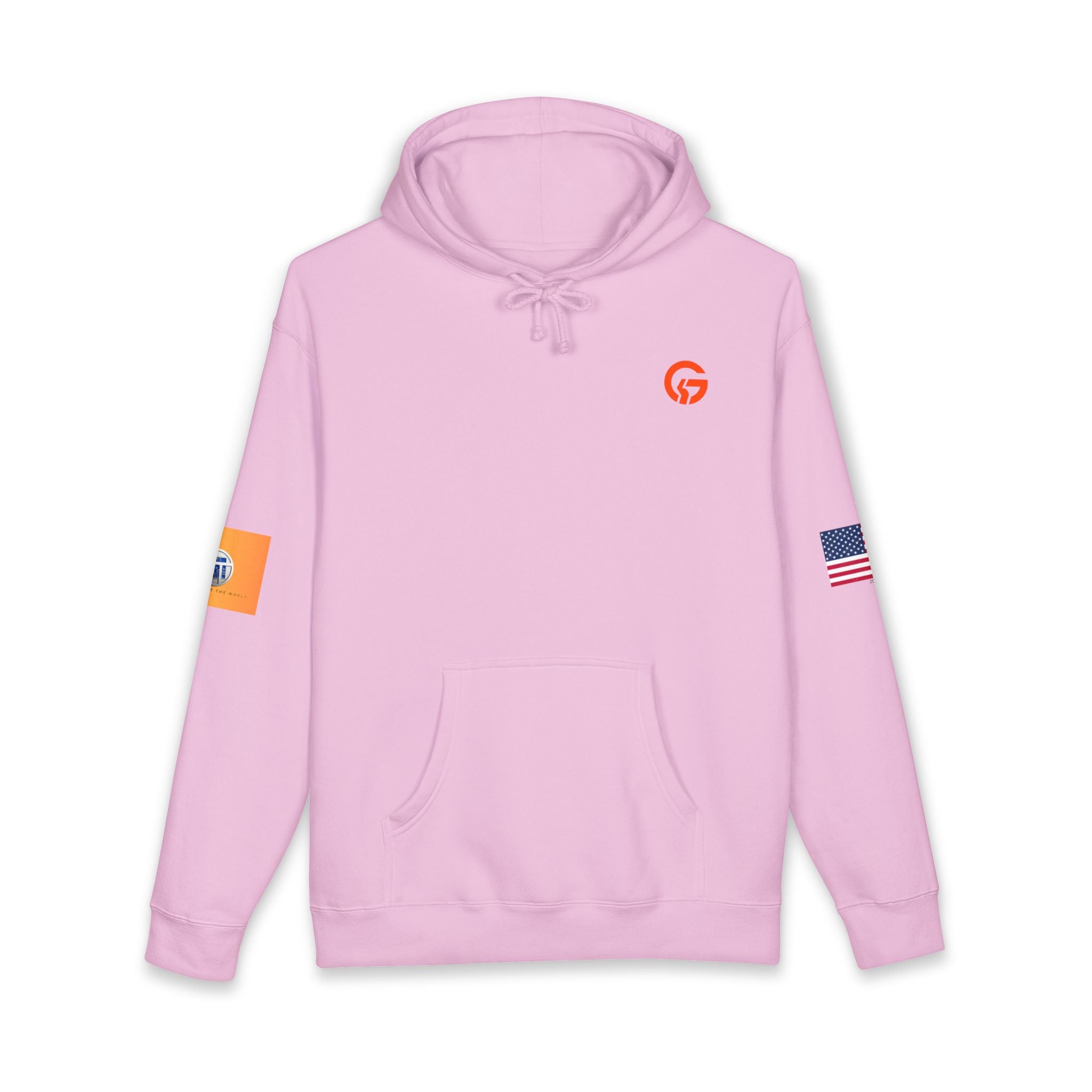 AI and or IT Gold Patch Hoodie — US Flag Sleeve Pullover