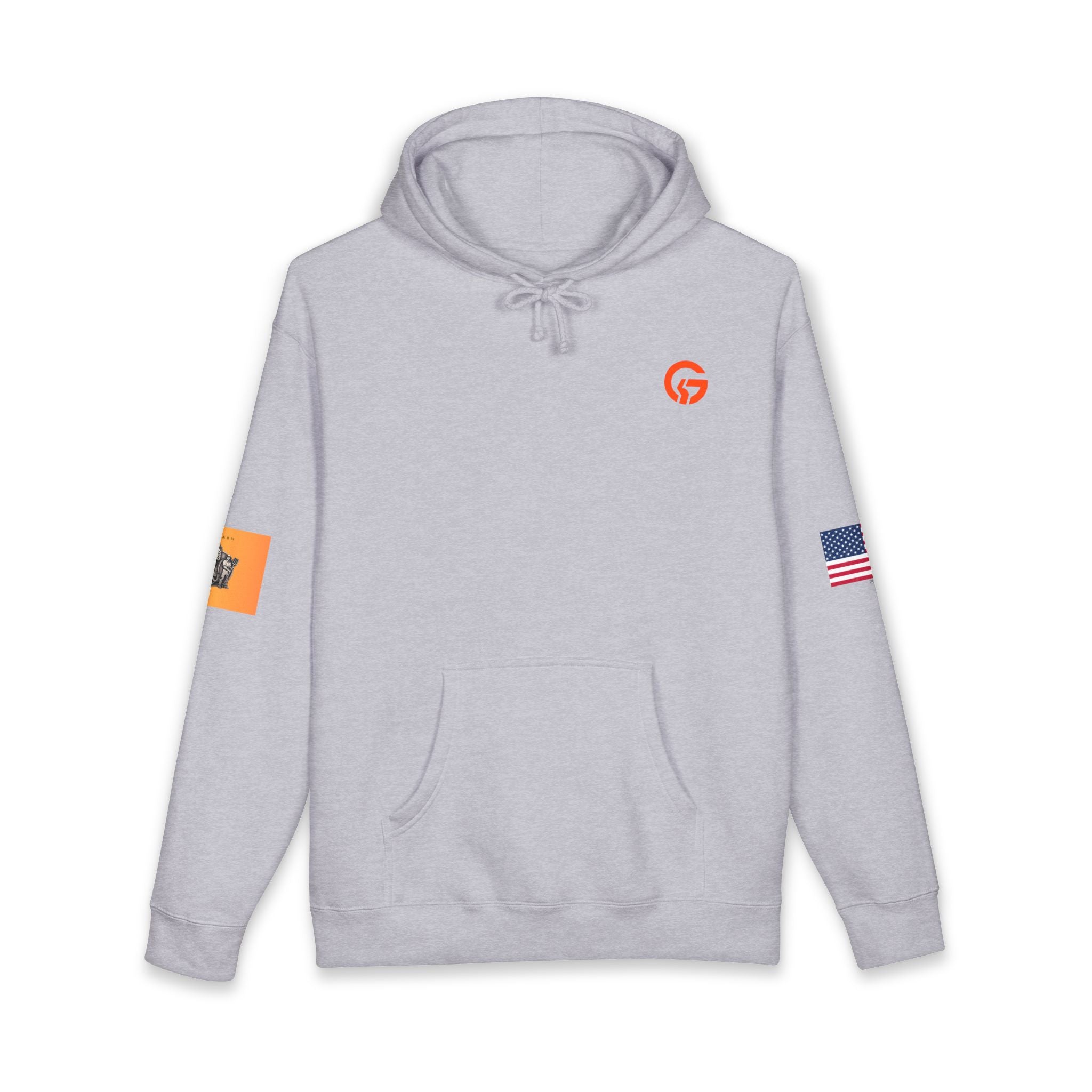 Agriculture Gold Patch Hoodie — US Flag Sleeve Pullover