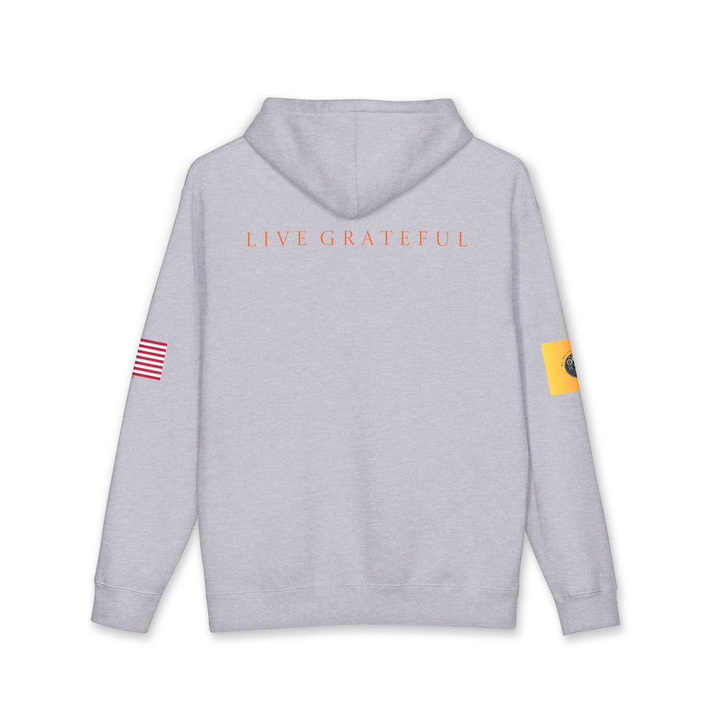 Engineering Gold Patch Hoodie — US Flag Sleeve Pullover
