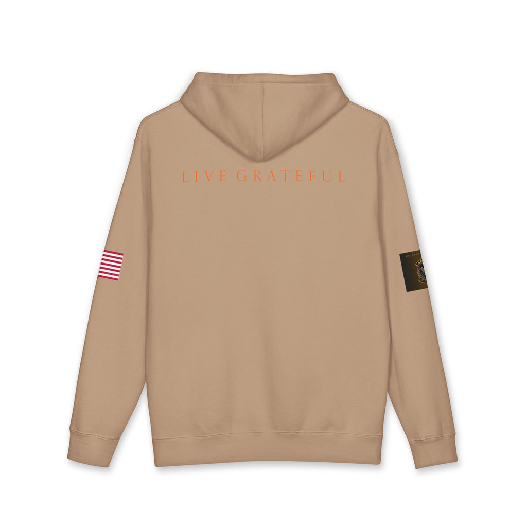 Armed Forces Gold Patch Hoodie — US Flag Sleeve Pullover