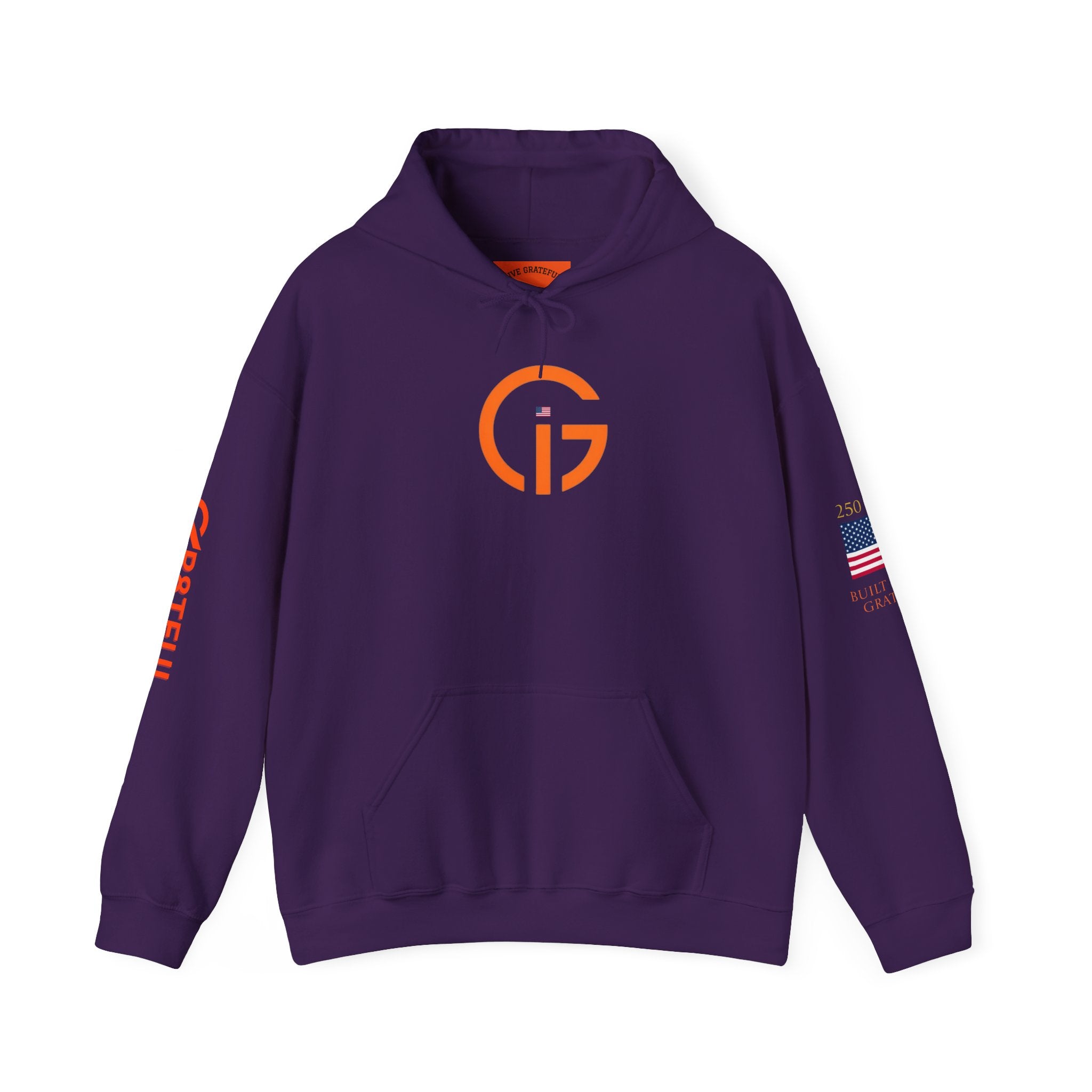 250 Years  American Flag Accent Grateful Hoodie