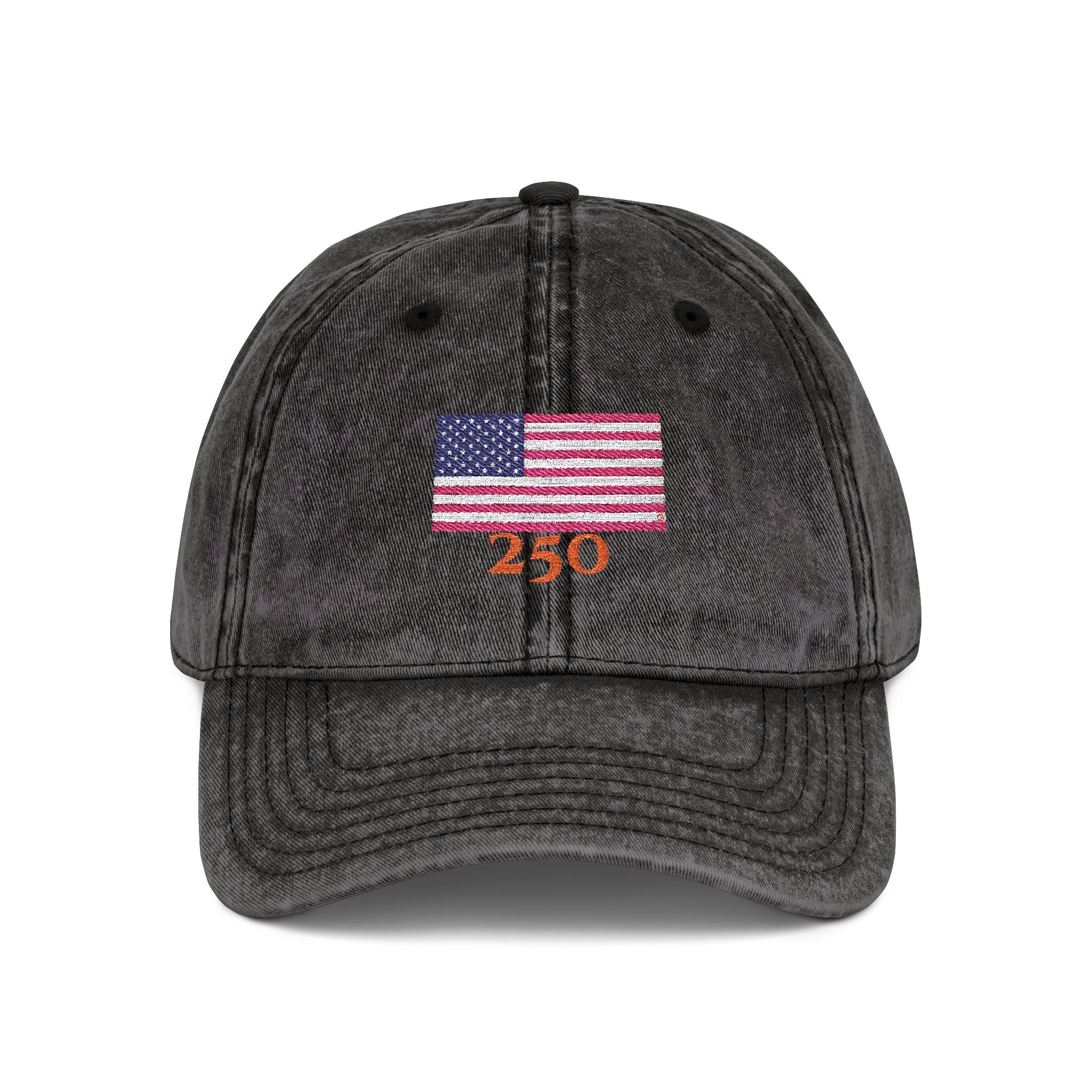 250 Vintage Embroidered Baseball Cap — American Flag "4:30" Design