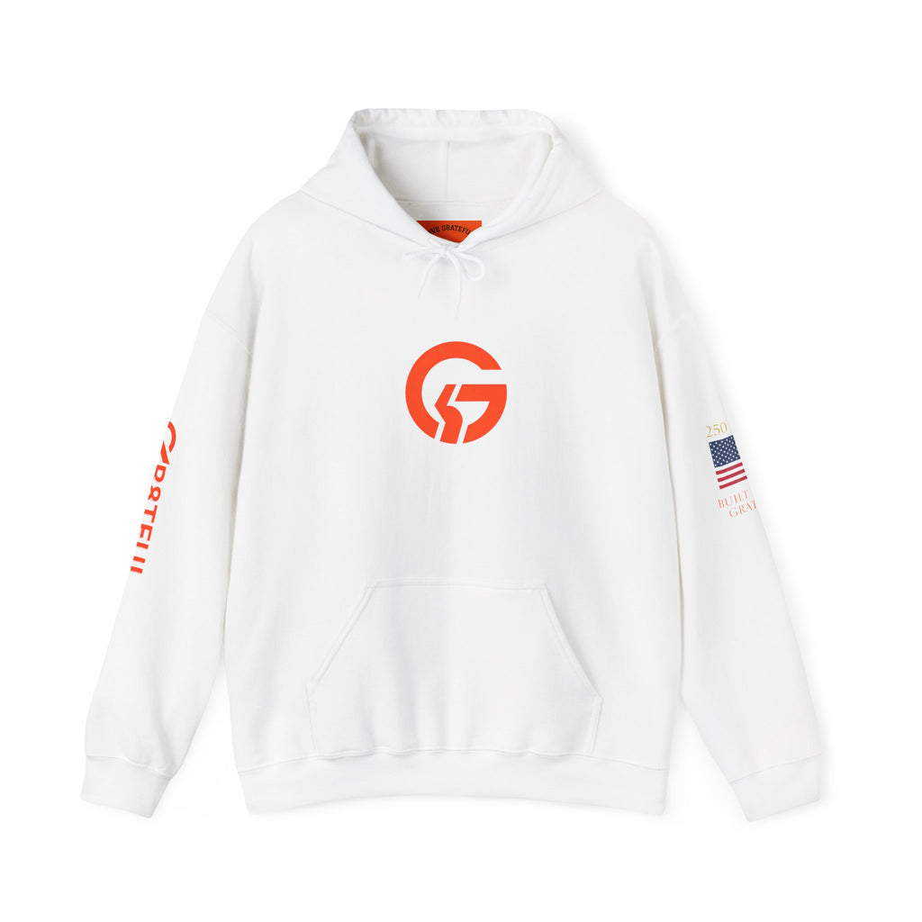 250 Years  American Flag Accent Grateful Hoodie